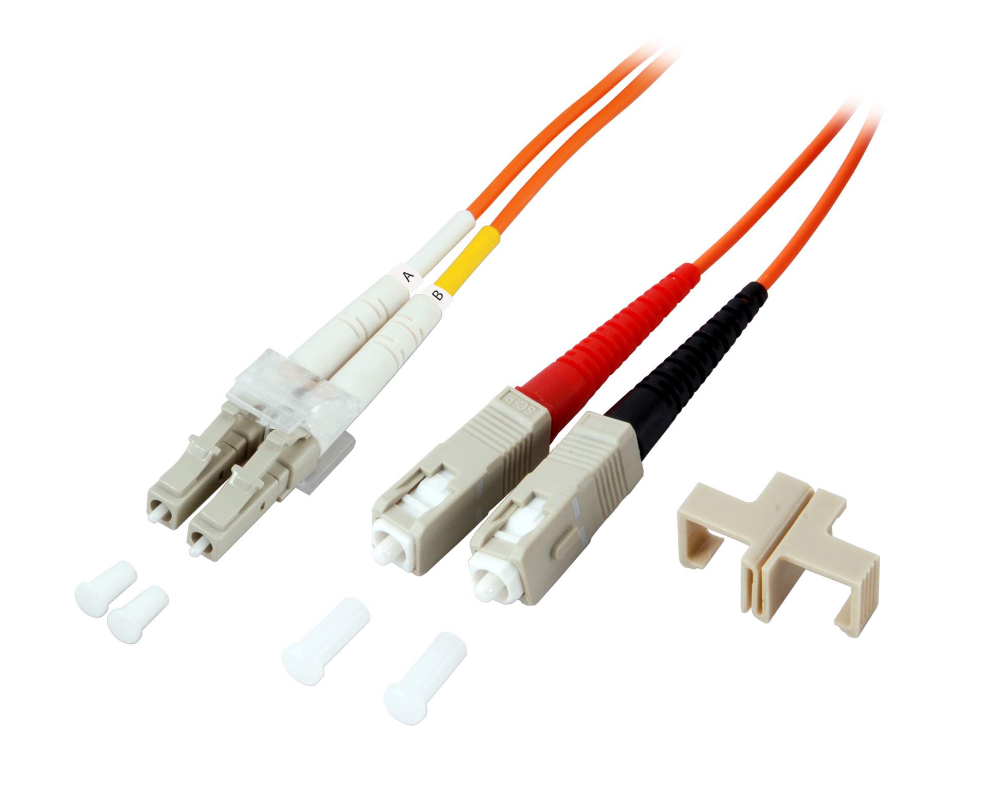 Duplex Patchkabel LC-SC OM1 50m LSZH 2mm orange