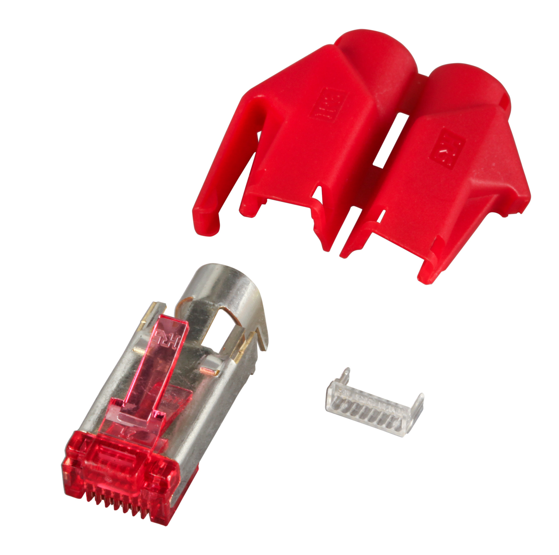 RJ45-Hirose Stecker STP, TM21 rot, 1 ,Stück, 3 Elemente, Cat.6