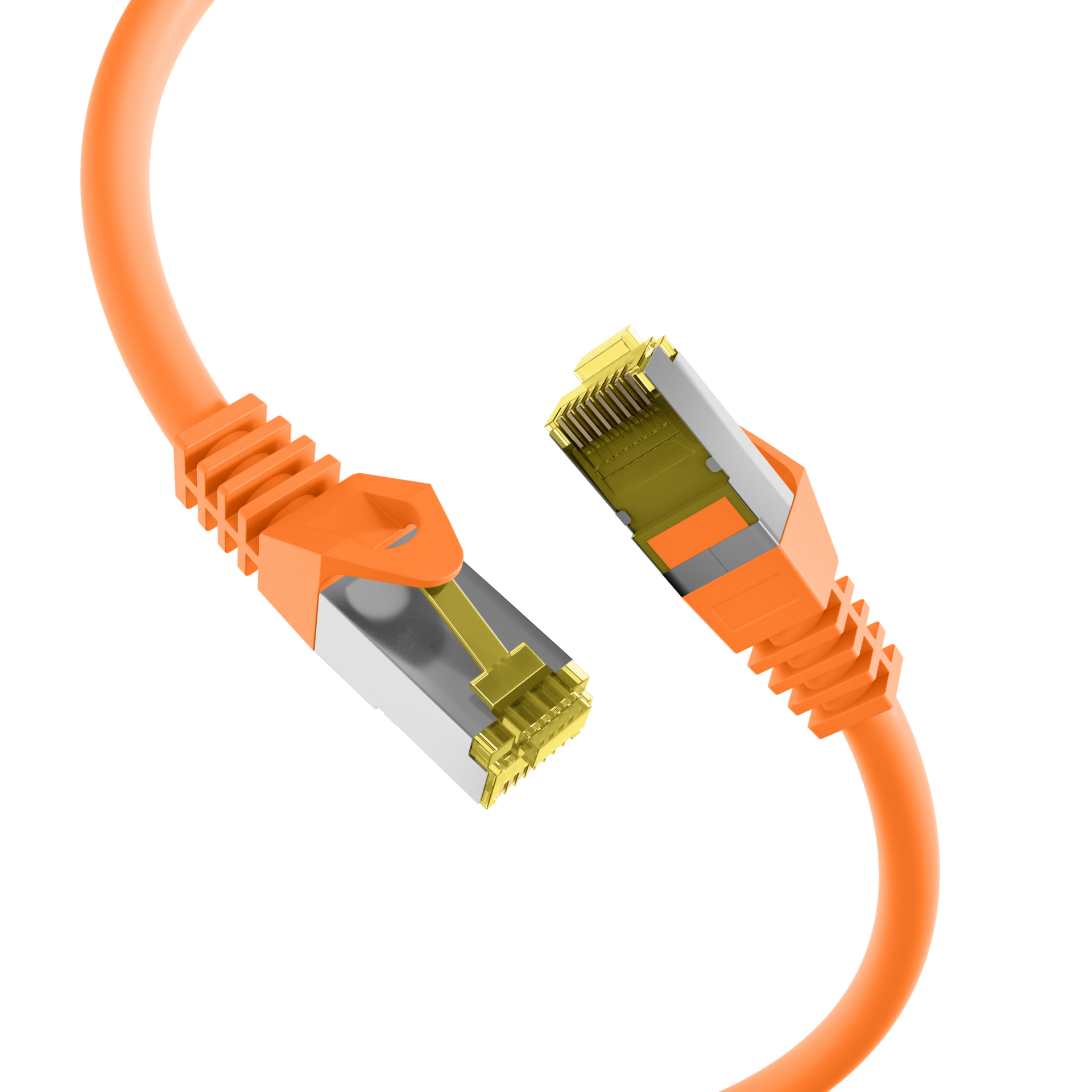 RJ45 Patch Cord Cat.6A S/FTP LSZH Cat.7 raw cable orange 1m