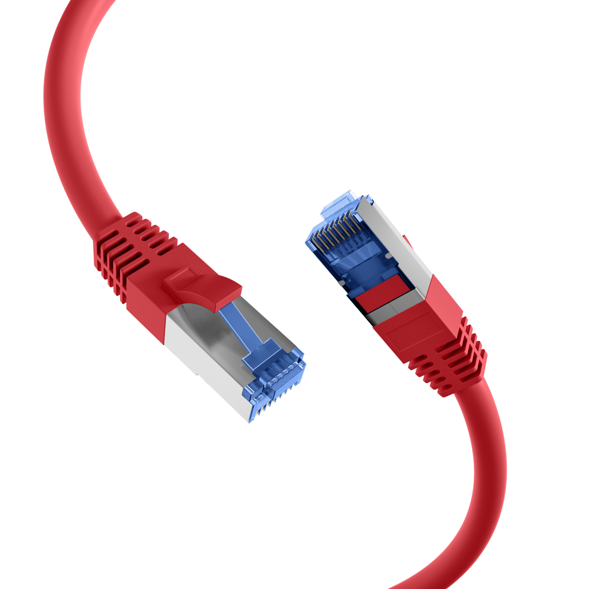 RJ45 Patchkabel Cat.6A S/FTP TPE Cat.7 Rohkabel superflex rot 3m