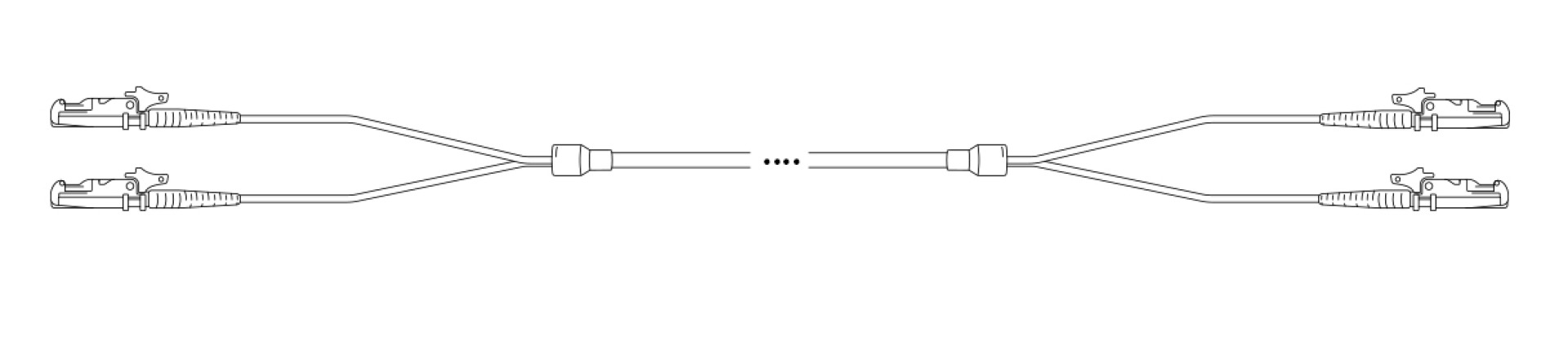 Breakout I-V(ZN) HH OM2 50/125µm E2000®/E2000® 2G 1,0m