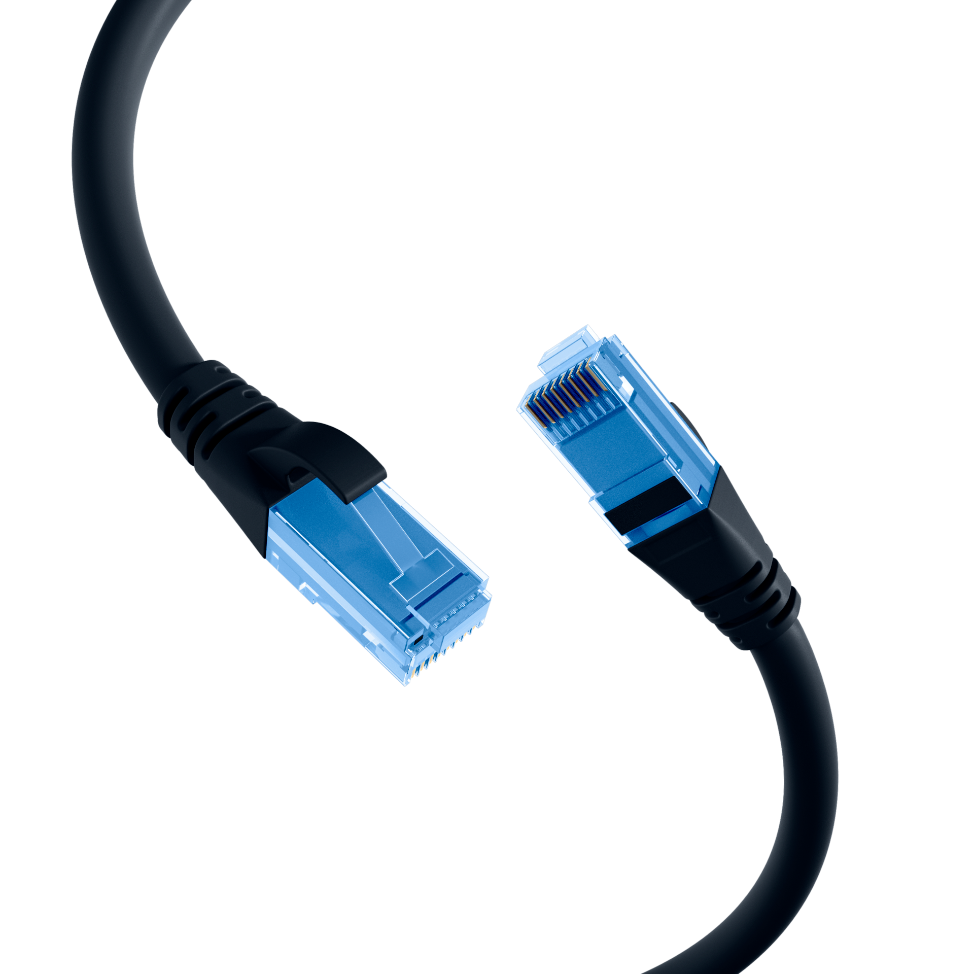 RJ45 Patchkabel Cat.6A U/UTP LSZH  Premium 500MHz schwarz 0,15m