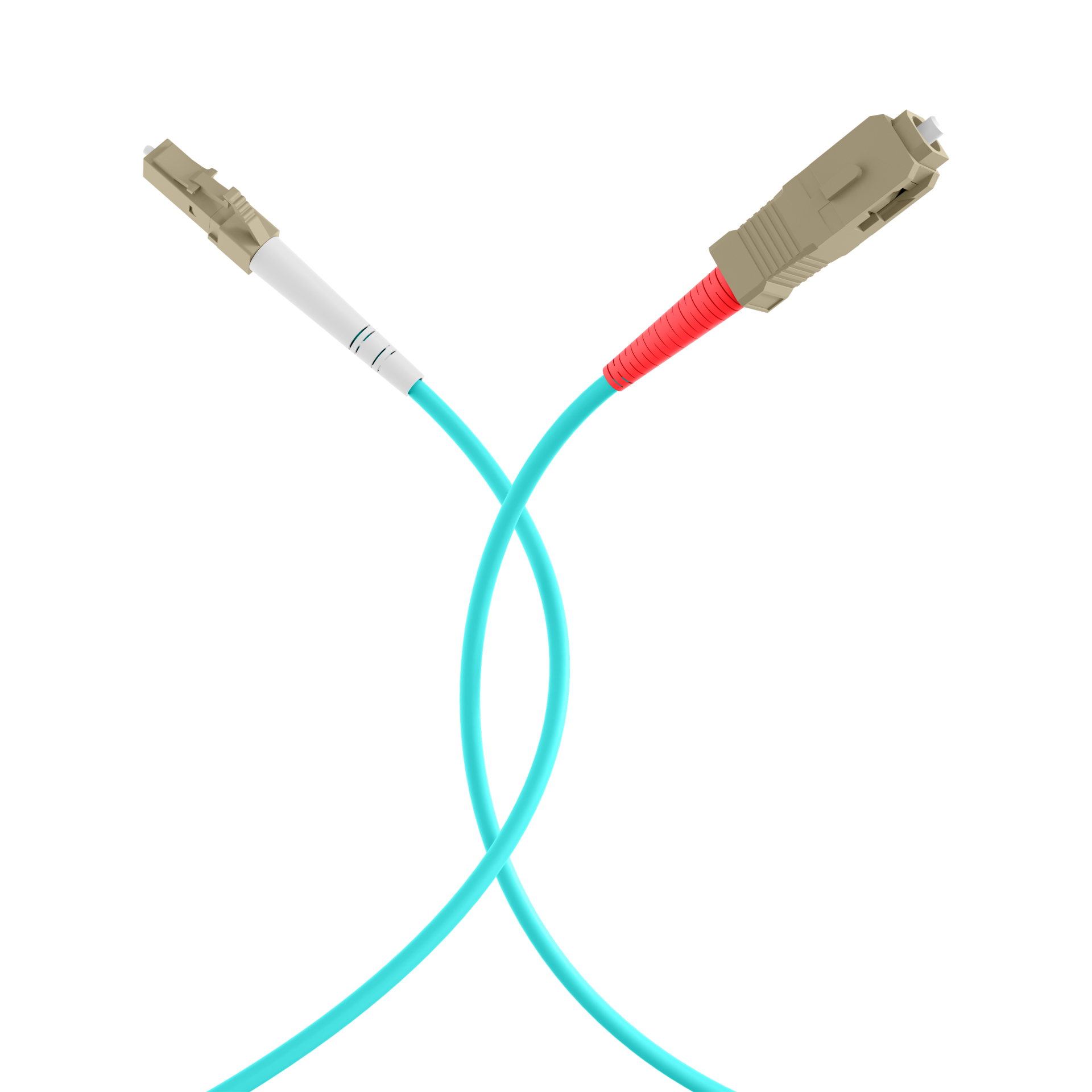 Simplex LWL Patchkabel LC-SC OM3 2m 2,0mm Aqua 50/125µm