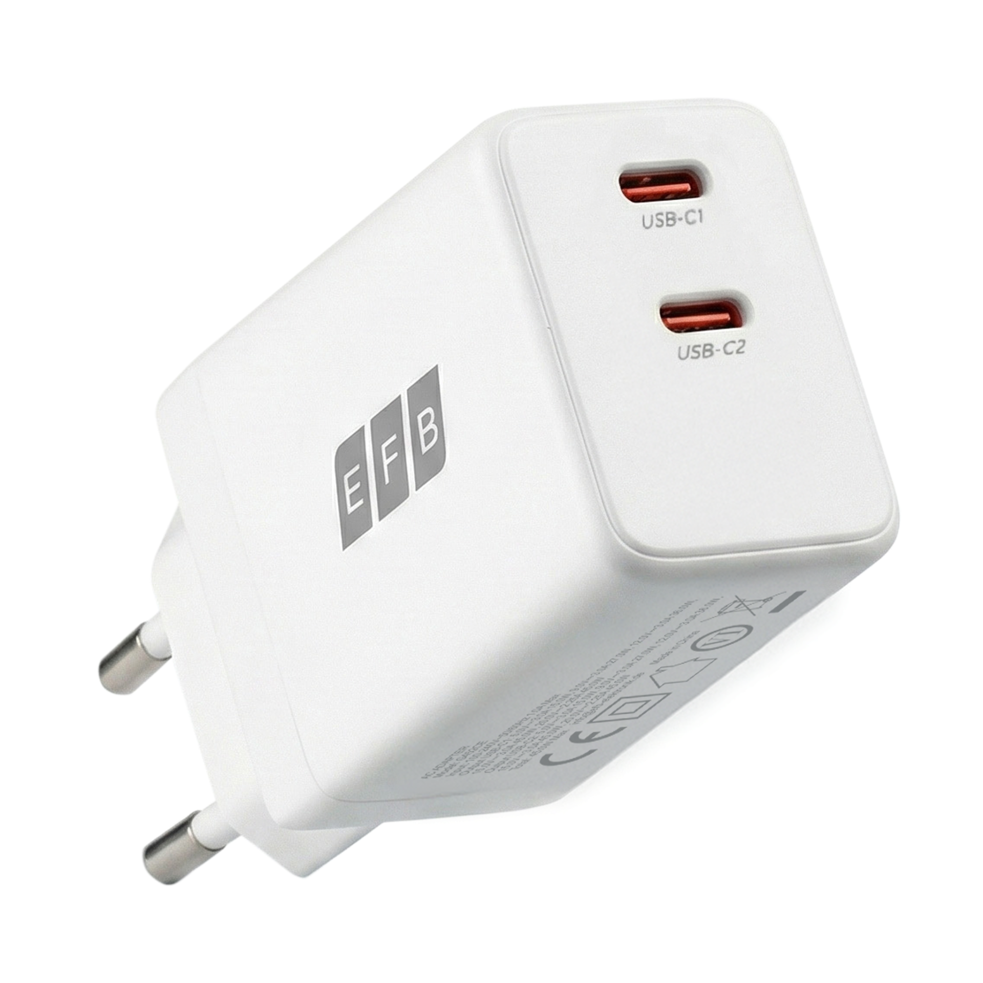 Ladegerät 45W 2x USB-C Set PD3.0 GaN QC3.0 inkl. 2m USB-C Ladekabel weiß