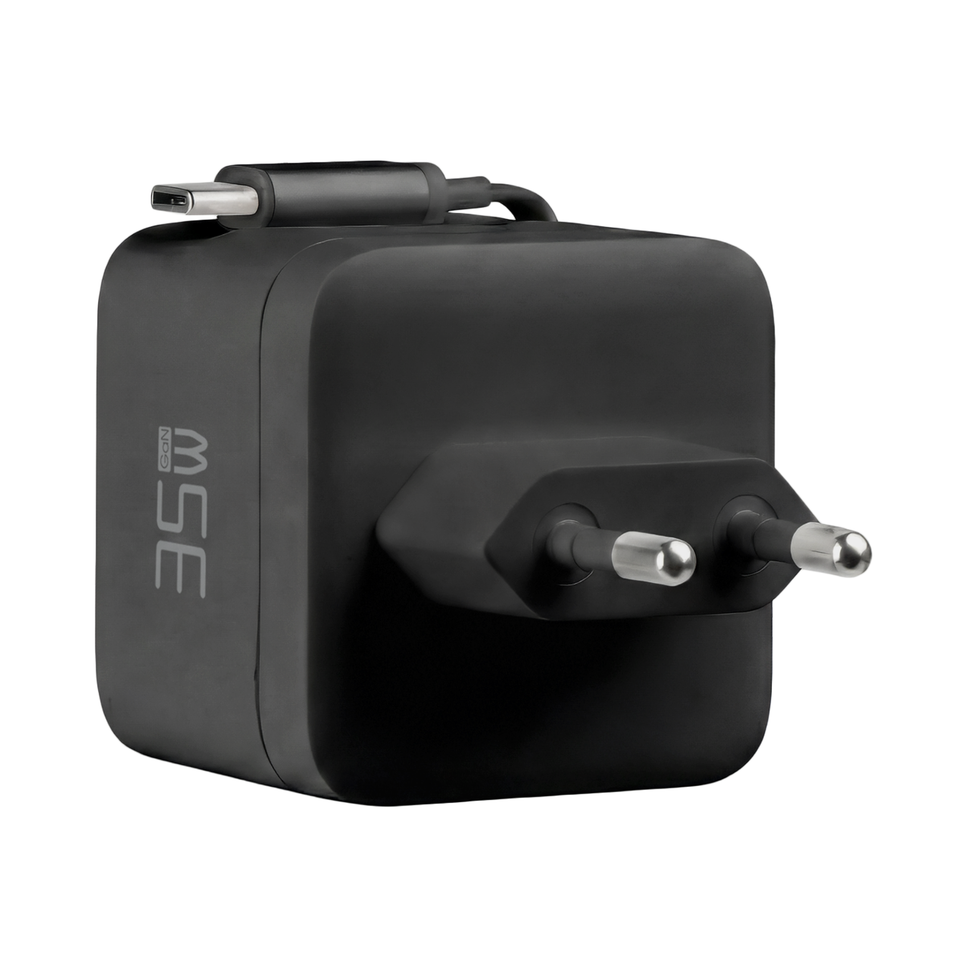 Ladegerät 35W 1x USB-C PD3.0 GaN QC3.0, USB-C Kabel ausziehbar 0,7m schwarz