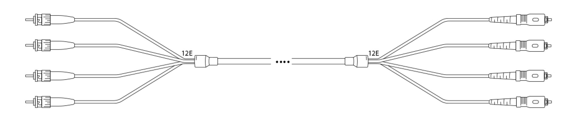 Breakout I-V(ZN) HH OS2 9/125µm ST/SC 8E 1,0m