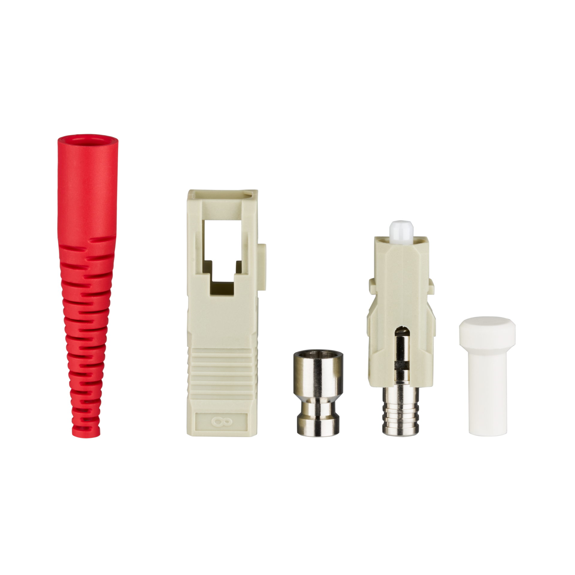 SC-Connector Simplex Multimode, 2mm, red grommet