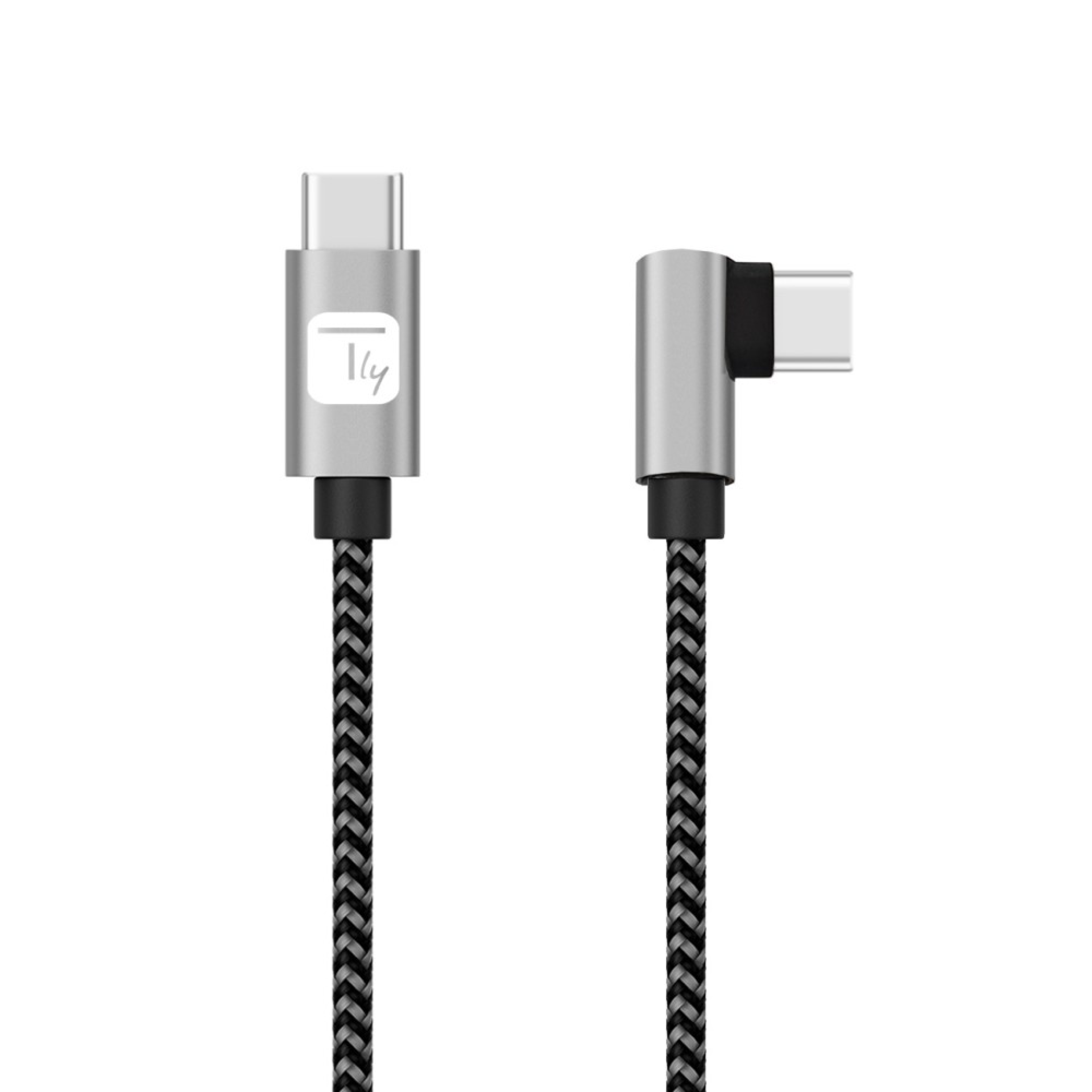 USB-C™-Stecker 2.0 / USB-C™-Stecker, gewinkelt 3A 1m Aluminiumkabel