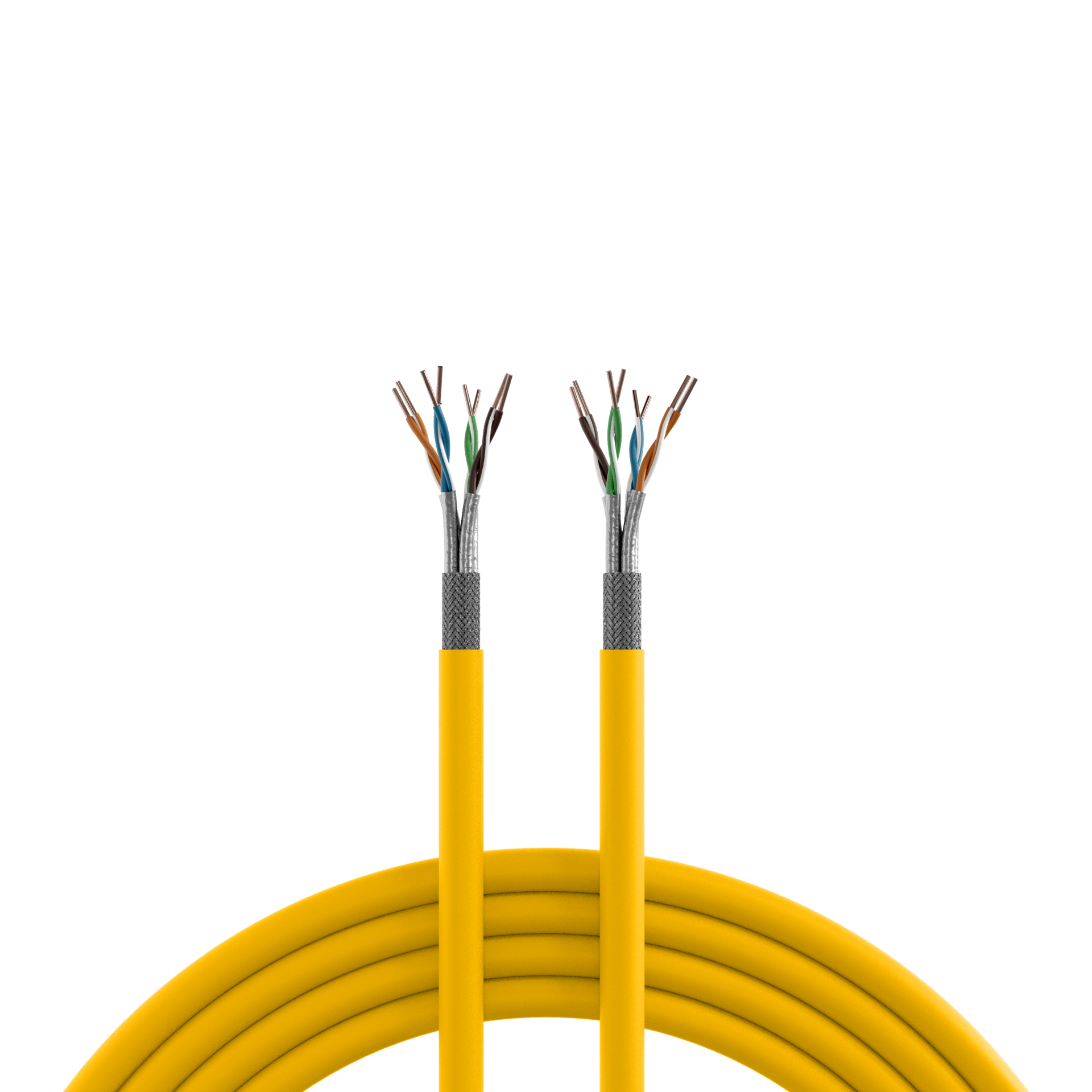 INFRALAN® Cat.7A 1250 AWG22,S/FTP 4P, CPR Dca,25Gbit/s ready,rape yellow RAL1021