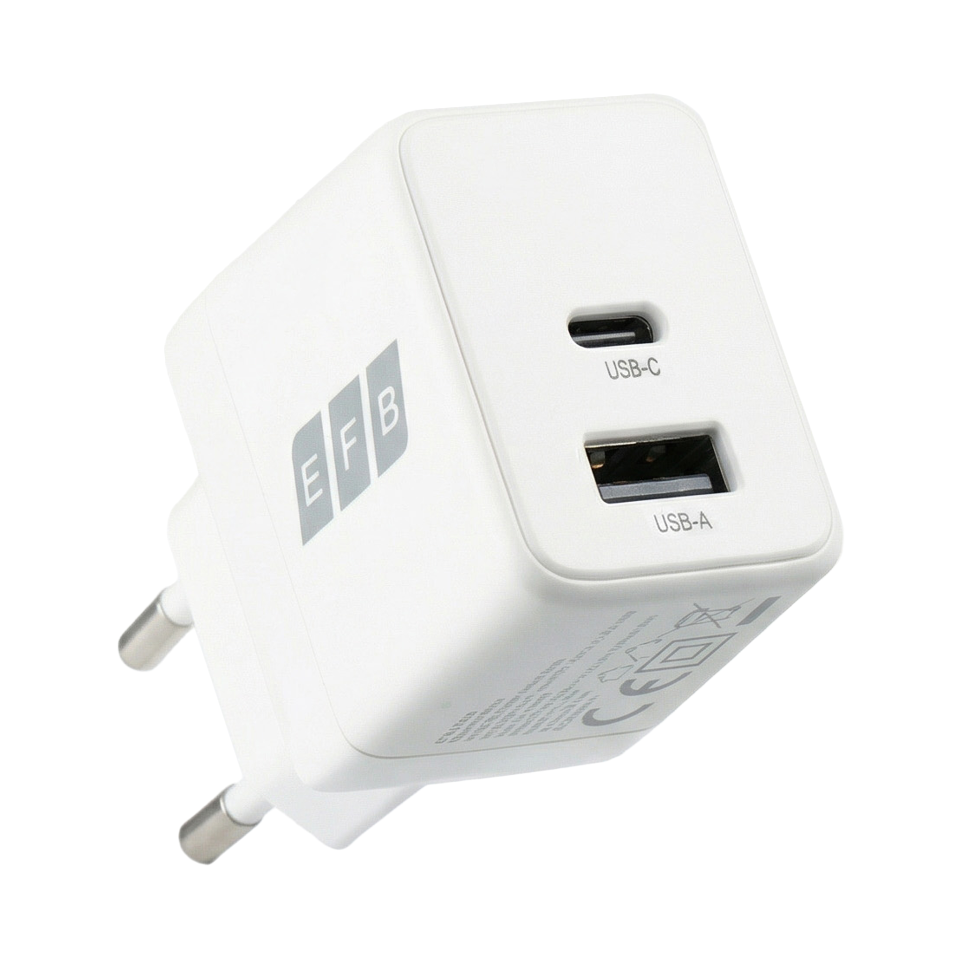 Ladegerät 20W USB-C + USB-A Set PD3.0 GaN QC3.0 inkl. 2m USB-C Ladekabel weiß