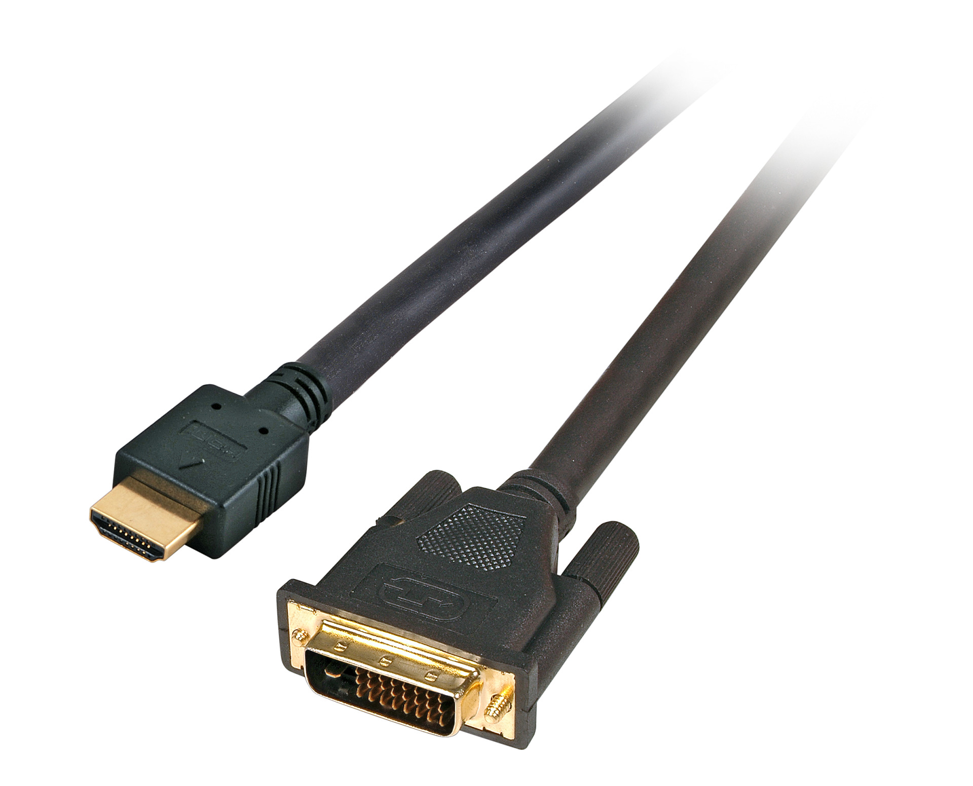 HighSpeed HDMI - DVI Kabel,HDMI A - DVI 24+1 St-St 2m, schwarz