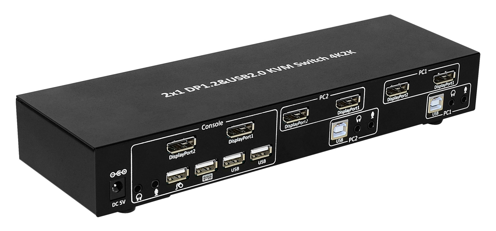 KVM-Switch DisplayPort 1.2, 2-Port, Dual-View