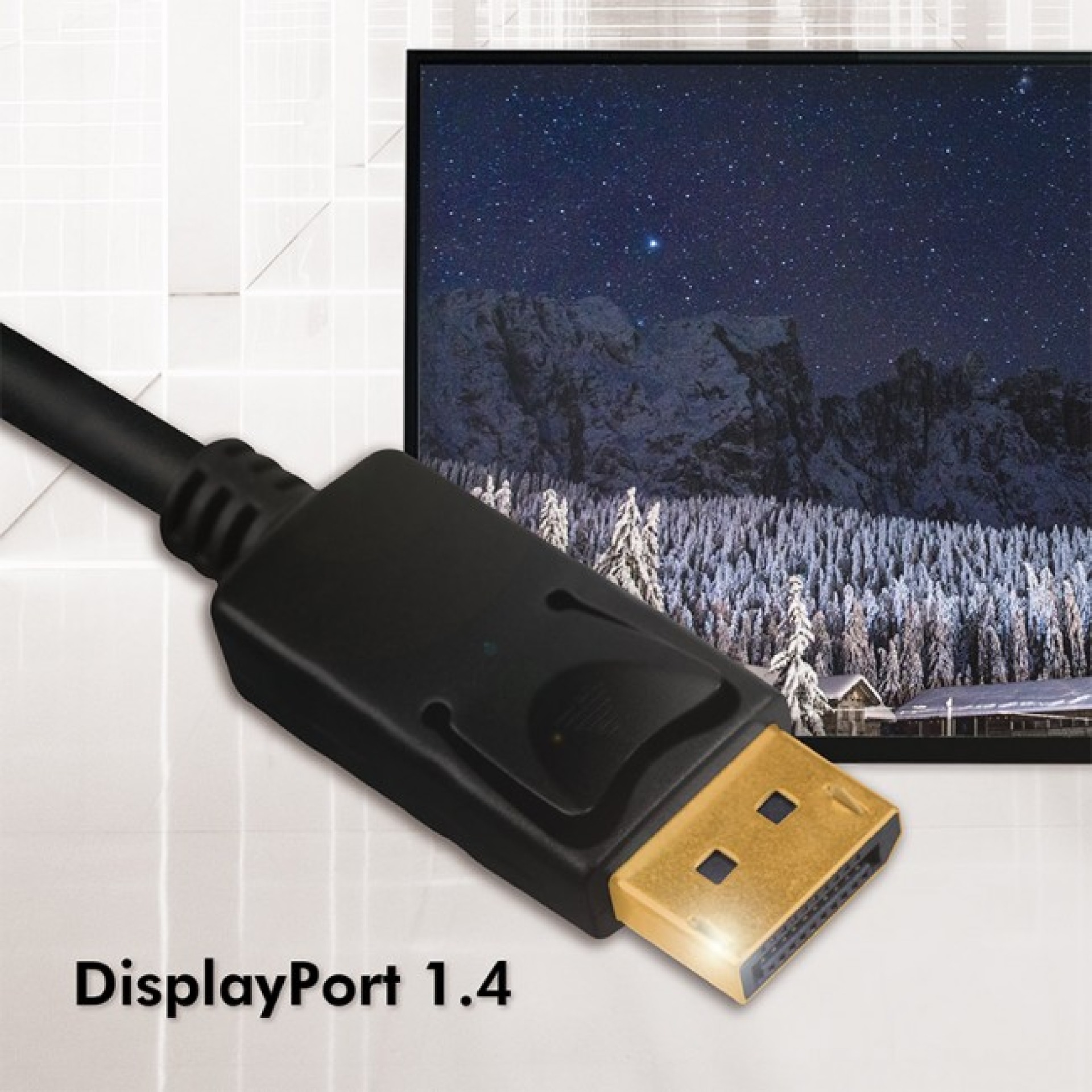 DisplayPort 1.4 Anschlusskabel, M/M, 1m, schwarz