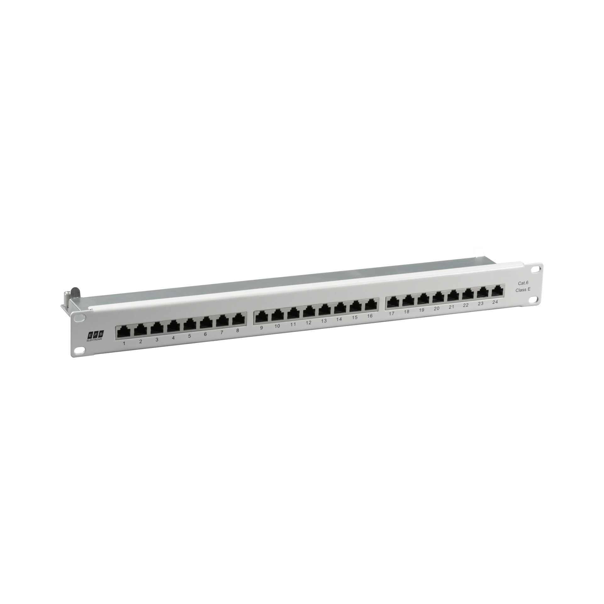 Patchpanel STP 24xRJ45 Cat.6, 19“ 1HE, RAL7035 grau