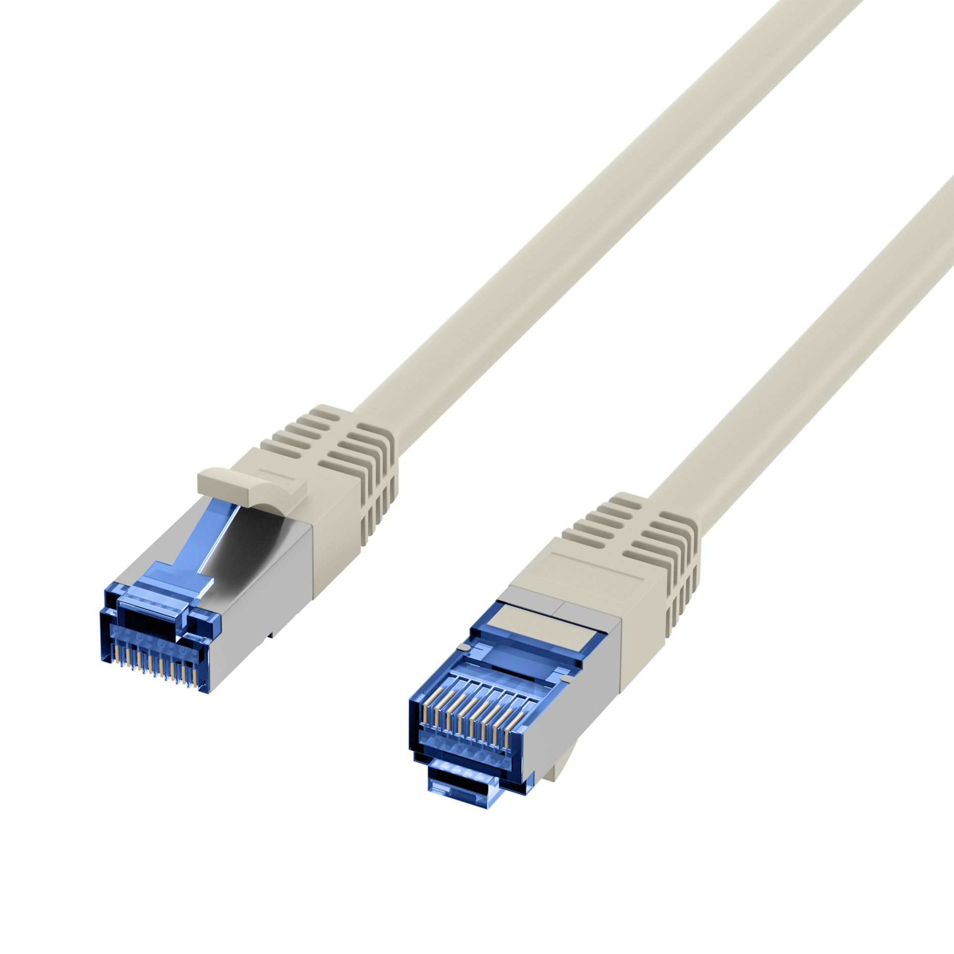 RJ45 Patchkabel Cat.6A S/FTP TPE Cat.7 Rohkabel superflex grau 20m