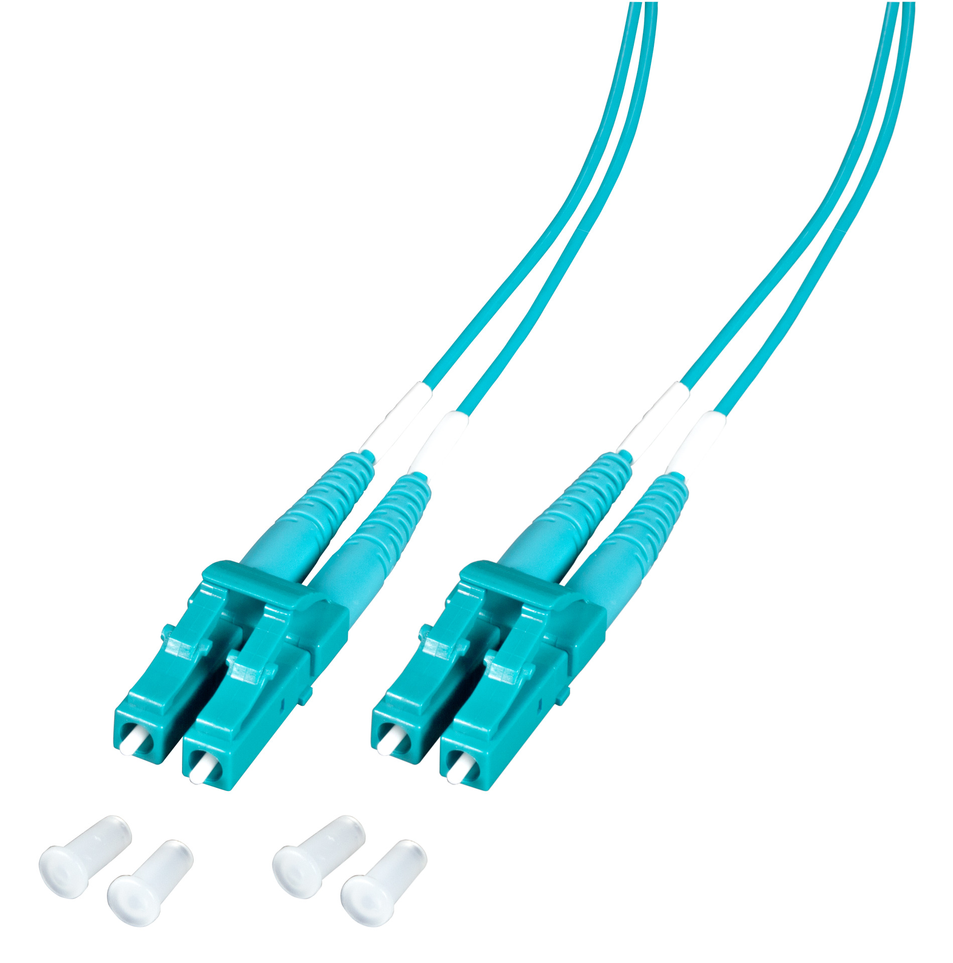 Duplex Jumper LC-LC 50/125µ, OM3, LSZH, aqua, 1.2mm, 0,5m