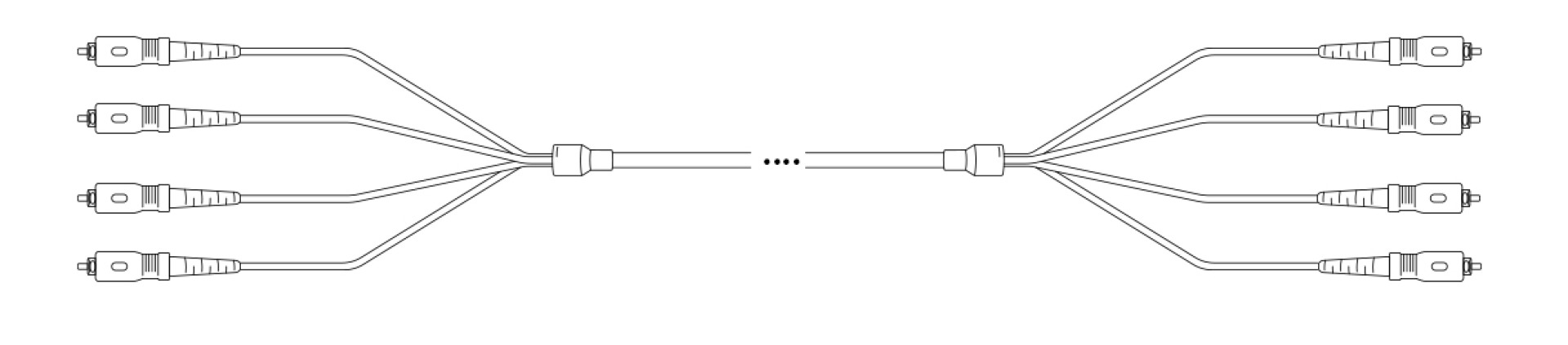 Breakout I-V(ZN) HH OS2 9/125µm SC-APC/SC-APC 12E 1,0m