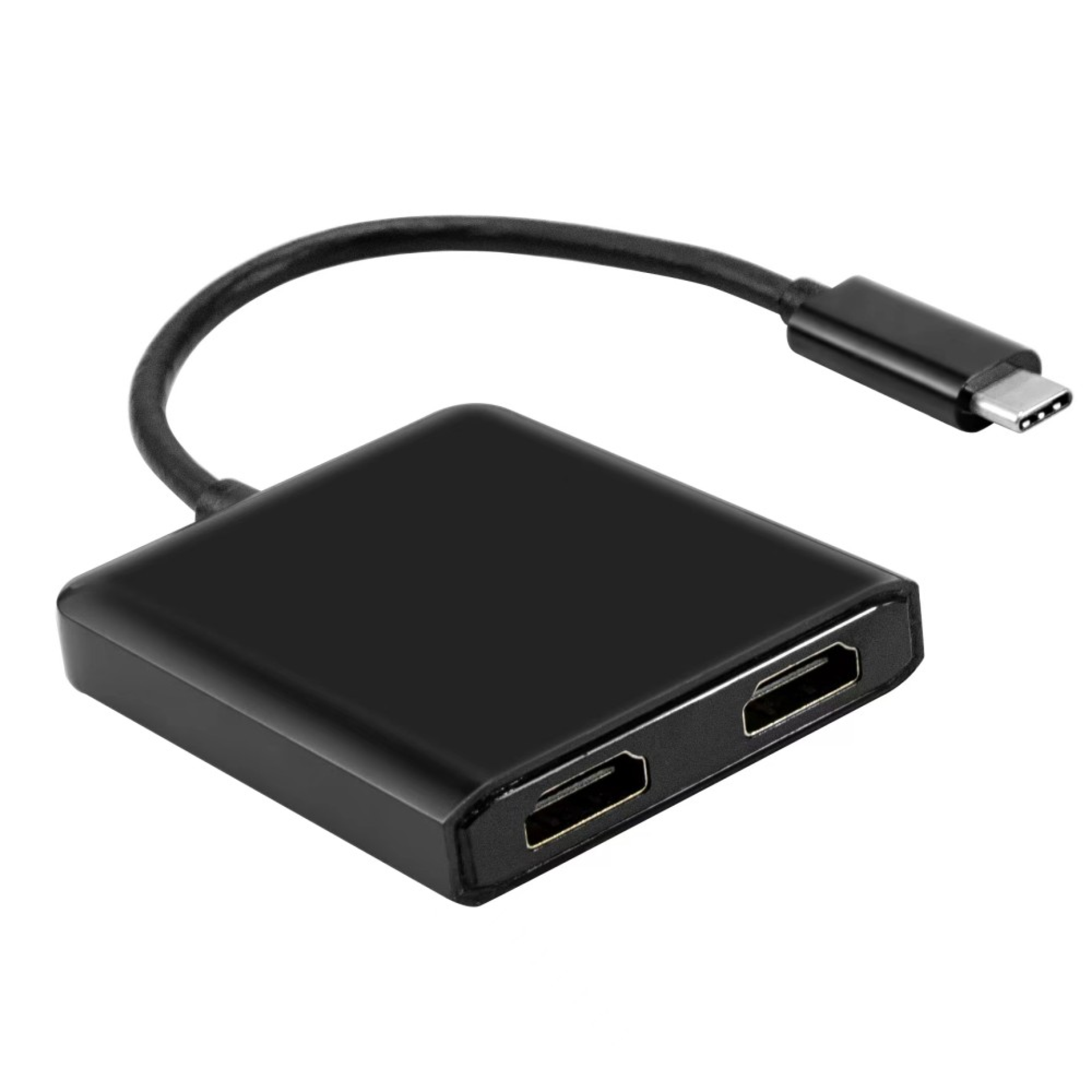 USB-C auf 2x HDMI 4K Adapter, 0,15m, schwarz, iOS, Linux, Win11