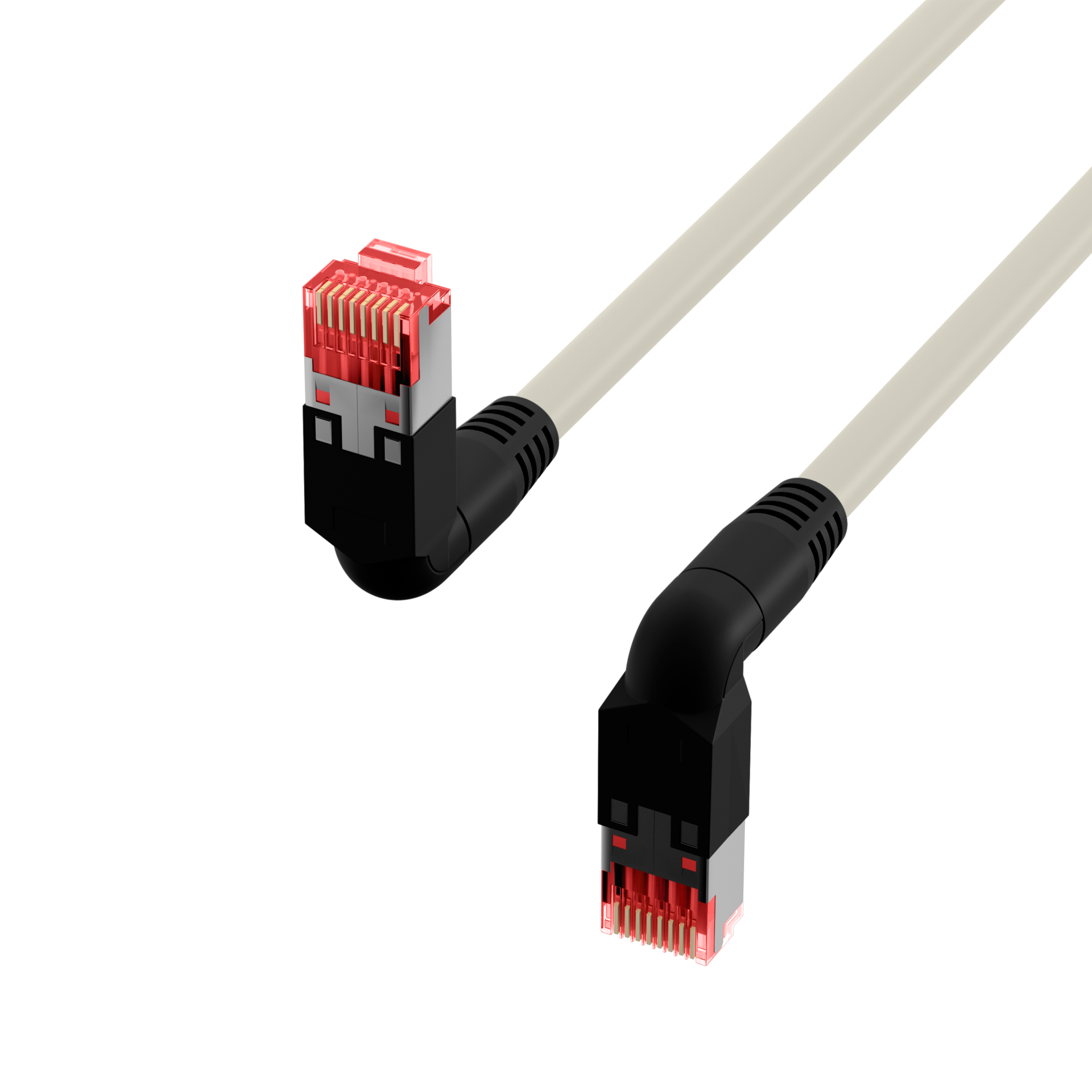 RJ45 Patch Cord Cat.6A S/FTP LSZH Draka UC900 TM21 2x90° grey 15m