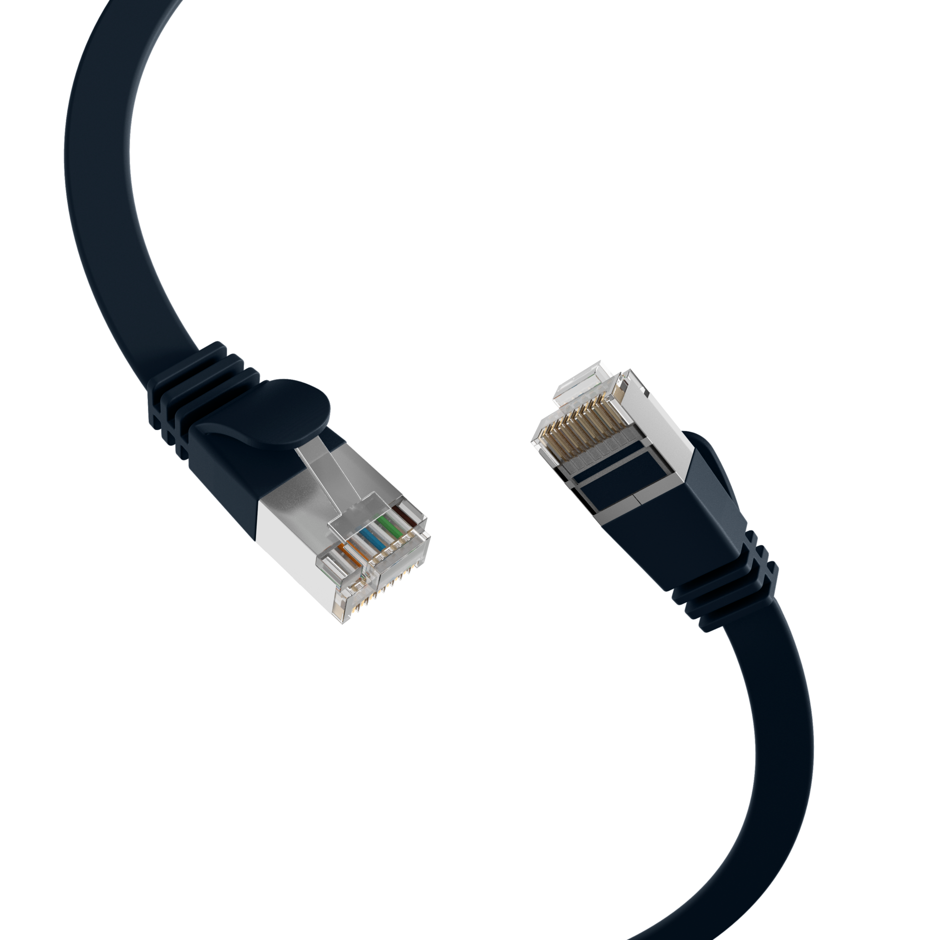 RJ45 Flachpatchkabel Cat.6A U/FTP PVC  schwarz 1m