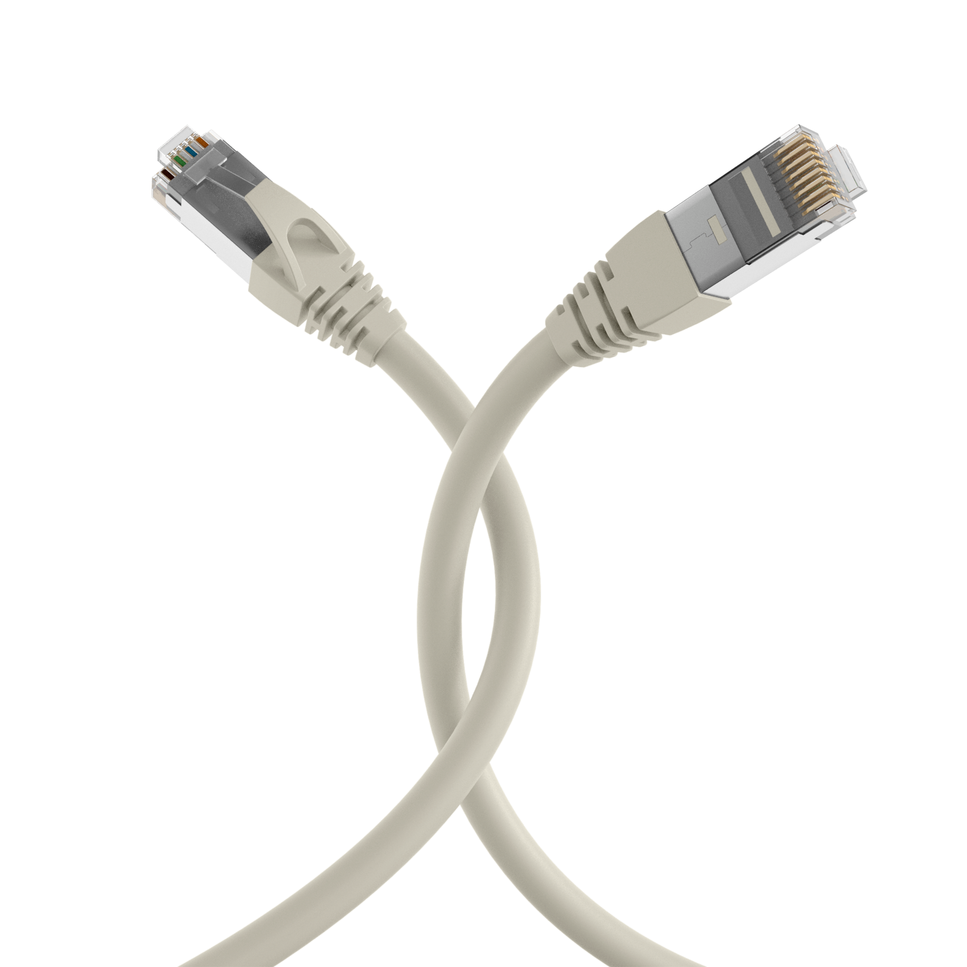 RJ45 Patch Cord Cat.6A  S/FTP PVC UL grey 50m