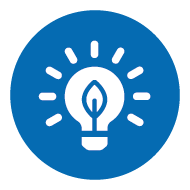 Blaues Icon mit Glühbirne – Symbol für energieeffiziente Netzwerktechnik Blaues Icon mit Glühbirne – Symbol für energieeffiziente Netzwerktechnik