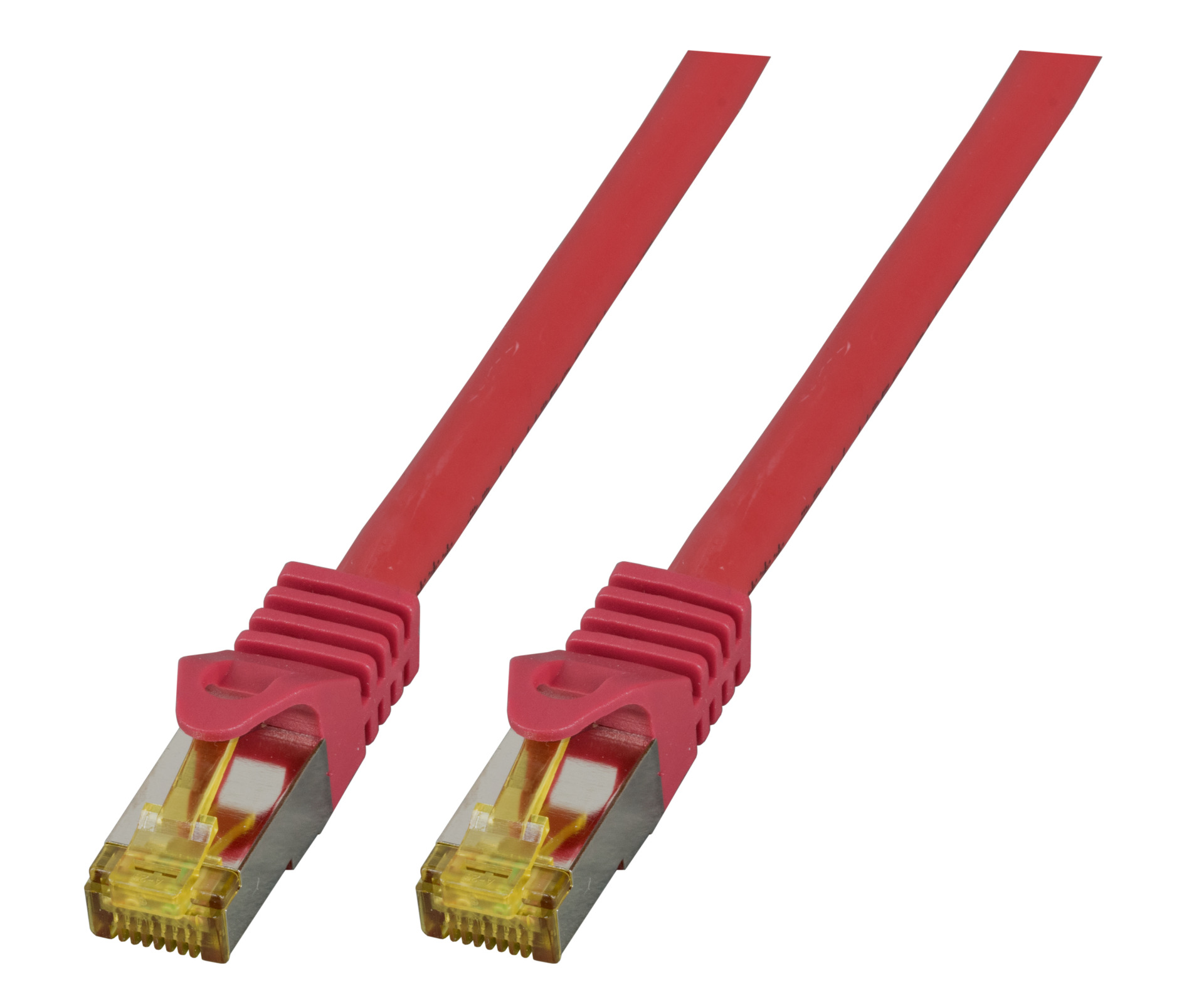 RJ45 Patchkabel S/FTP, Cat.6A, LSZH, Cat.7 Rohkabel, 1m, rot