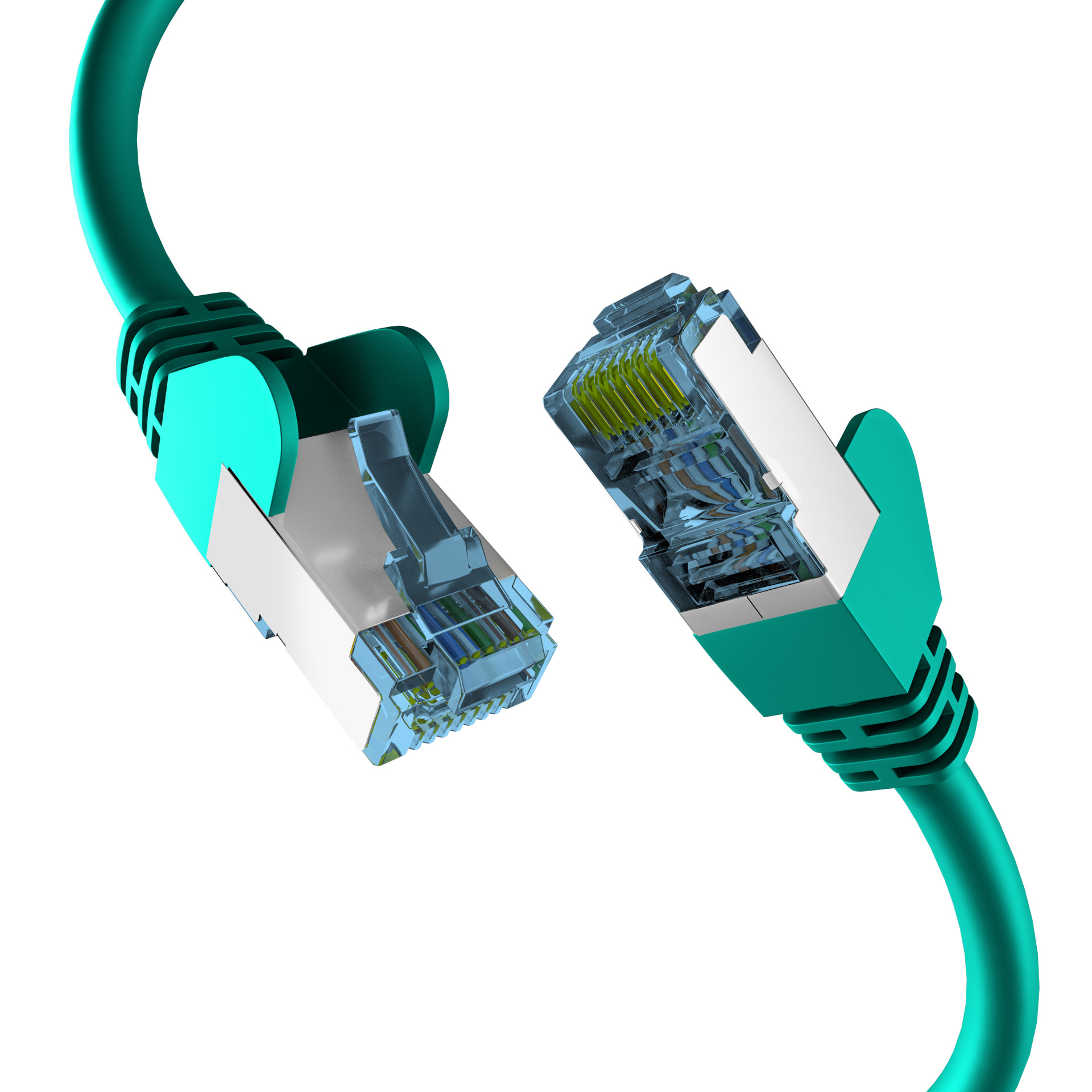 RJ45 PATCHKABEL mit CAT7 ROHKABEL GRÜN 0,25m,S/FTP PIMF Netzwerkkabel LAN DSL