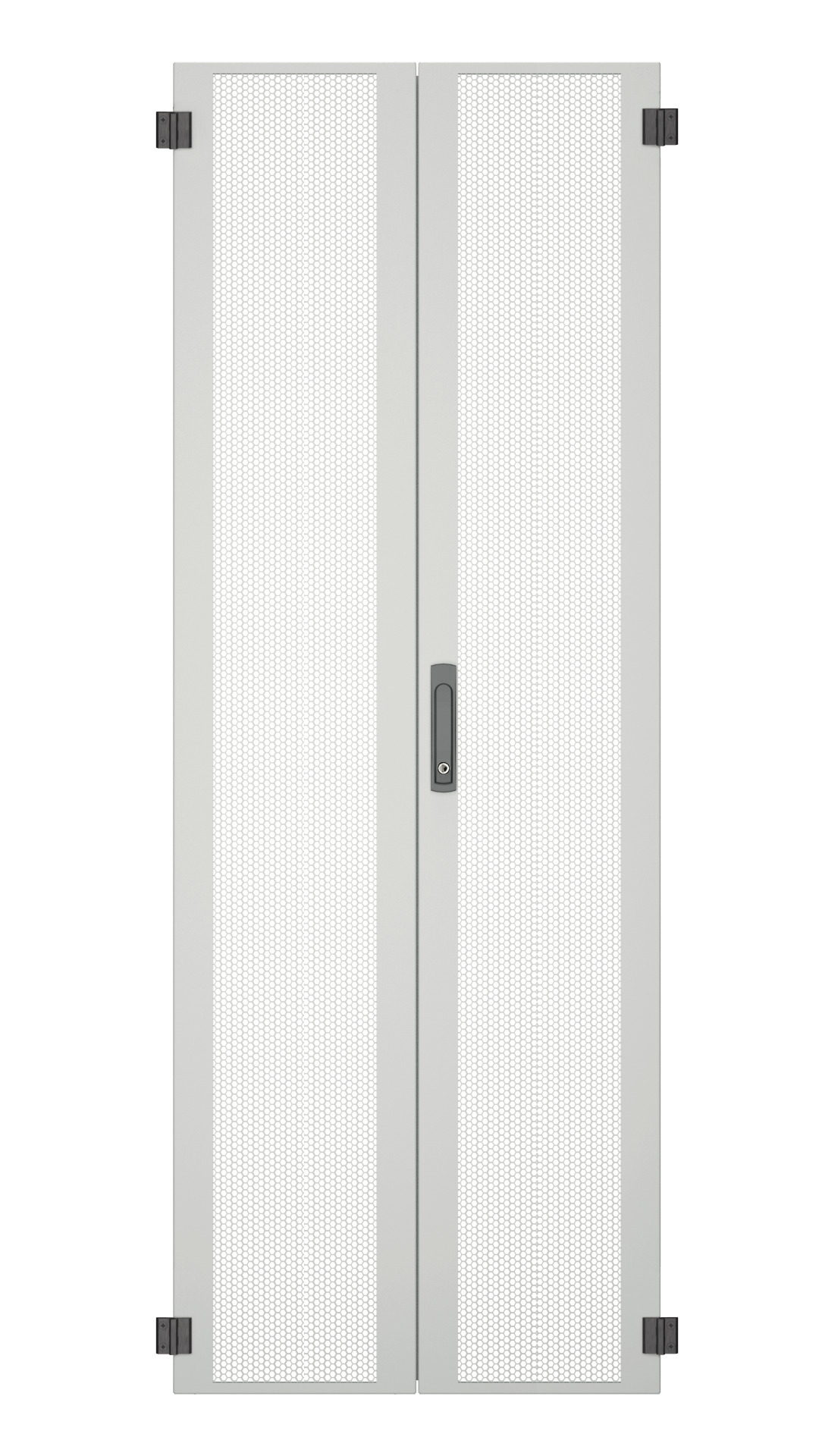 Tür für PRO 42HE, B=600, Stahl perf., 2-teilig, SH, RAL7035