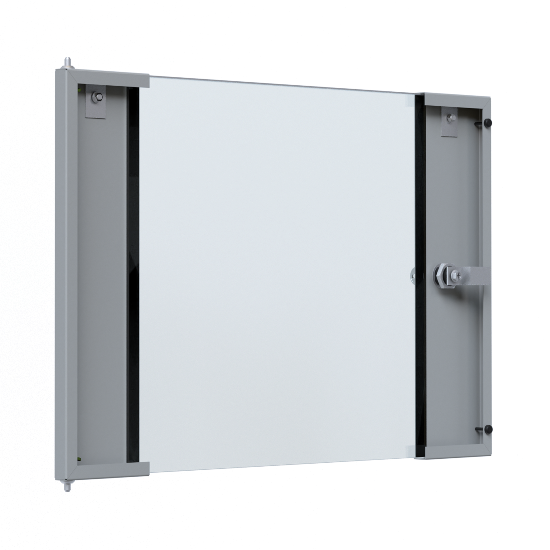 Glastür für X-Rack Wandgehäuse 9HE grau RAL7035 3/3