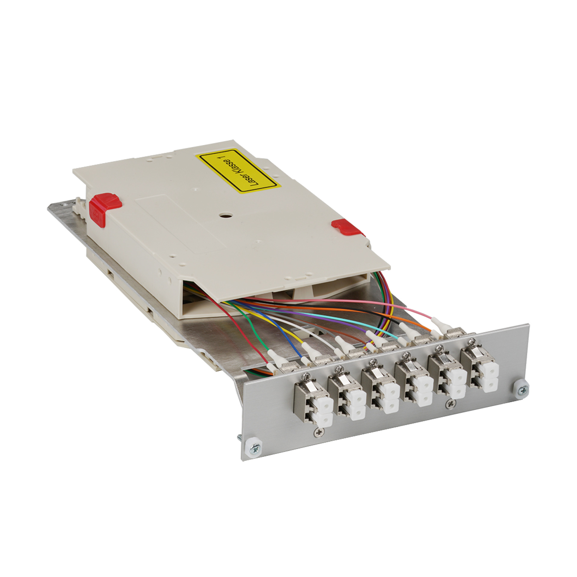 Plug-in Module 3U/7DU, 9/125µ OS2, 6x LC Duplex metal