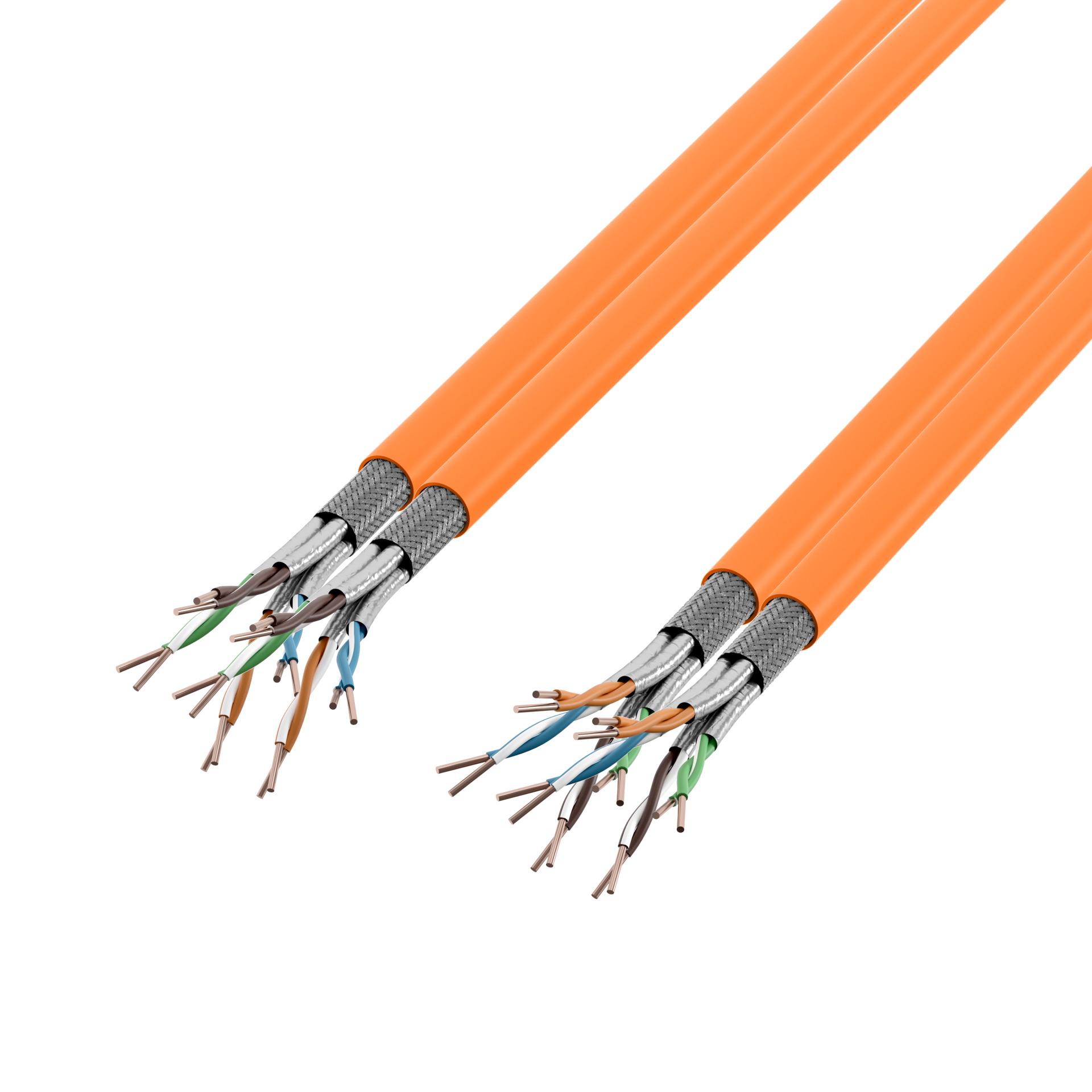 INFRALAN Cat.7 1000 AWG23 S/FTP 2x4P CPR Cca orange 100m