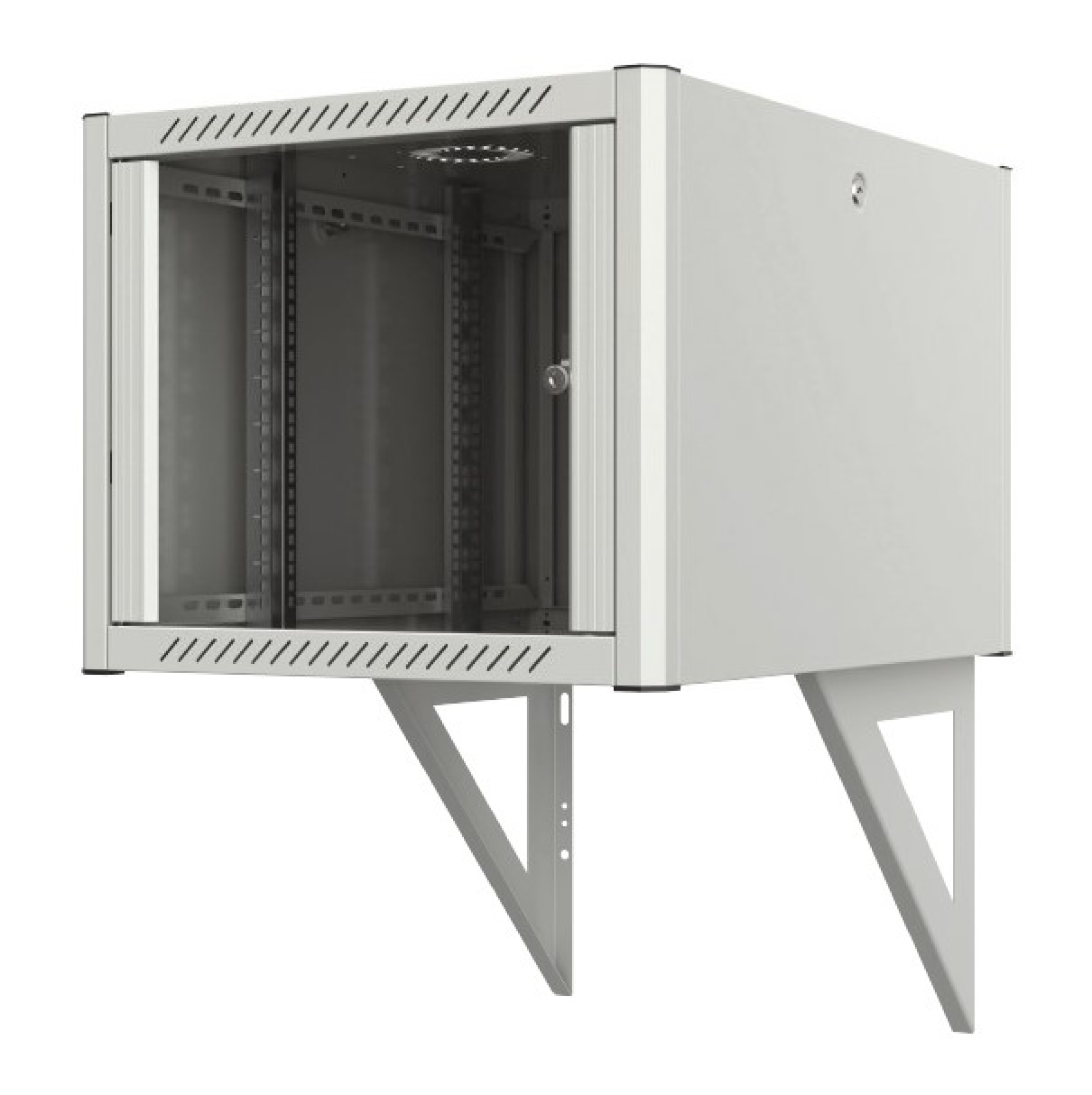 Stützelement für Wandgehäuse Tiefe 800mm,RAL 7035, 2er Set