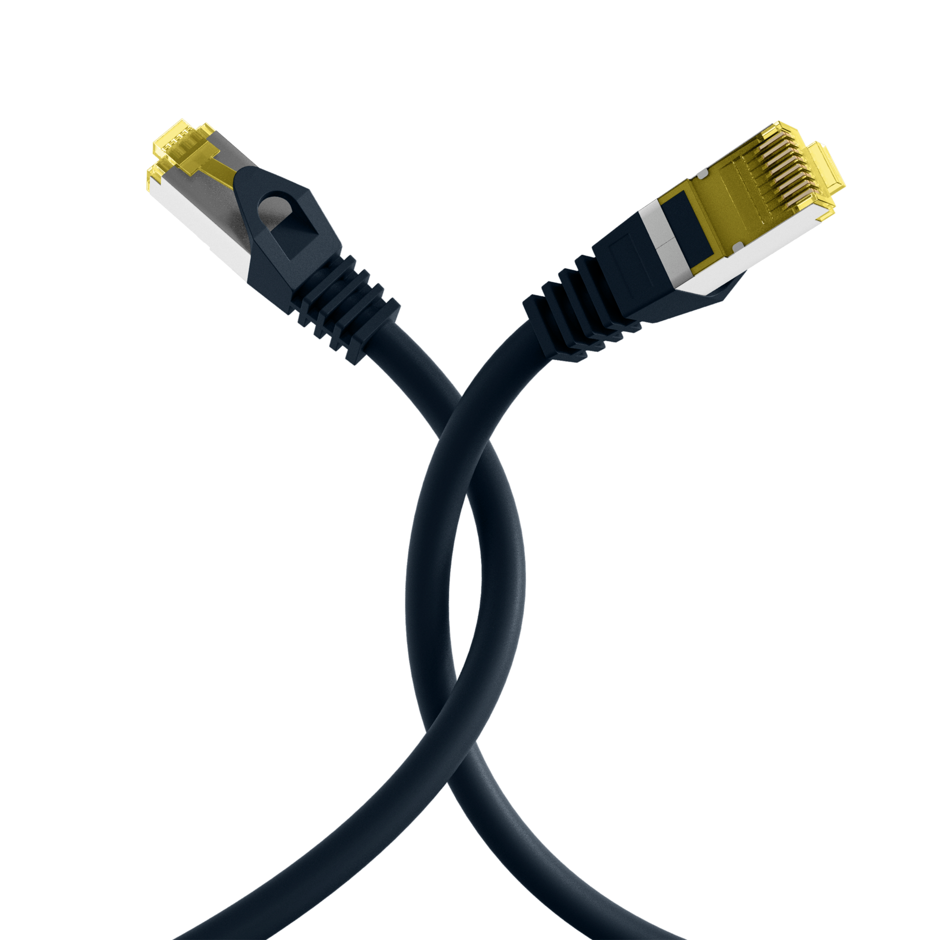 RJ45 Patch Cord Cat.6A S/FTP LSZH Cat.7 raw cable black 2m