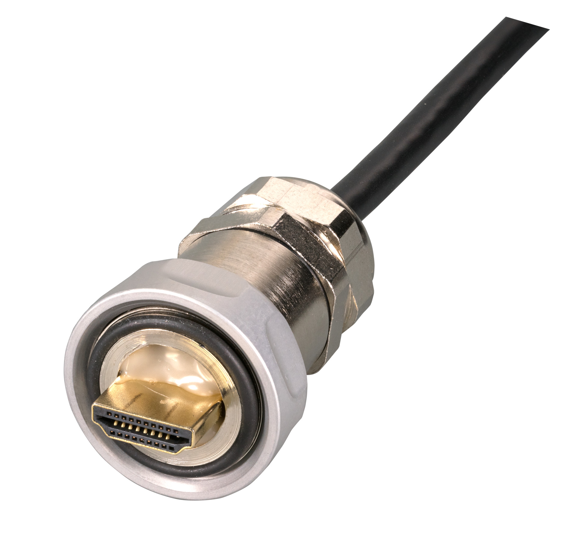 IP67 Cable gland, M25, HDMI, Plug Type-A to Plug Type-A, 1.0m