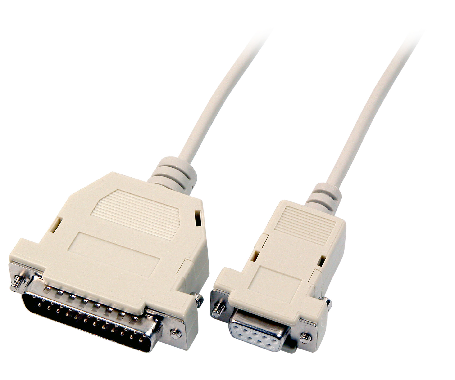 Serielles Laser-Druckerkabel, DSub 25 auf DSub 9, M-F, 1,8m, beige 