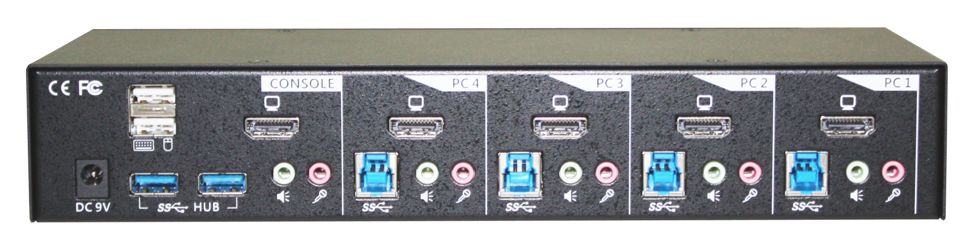 4-Port HDMI USB KVM Switch, Audio & USB 3.0 Hub