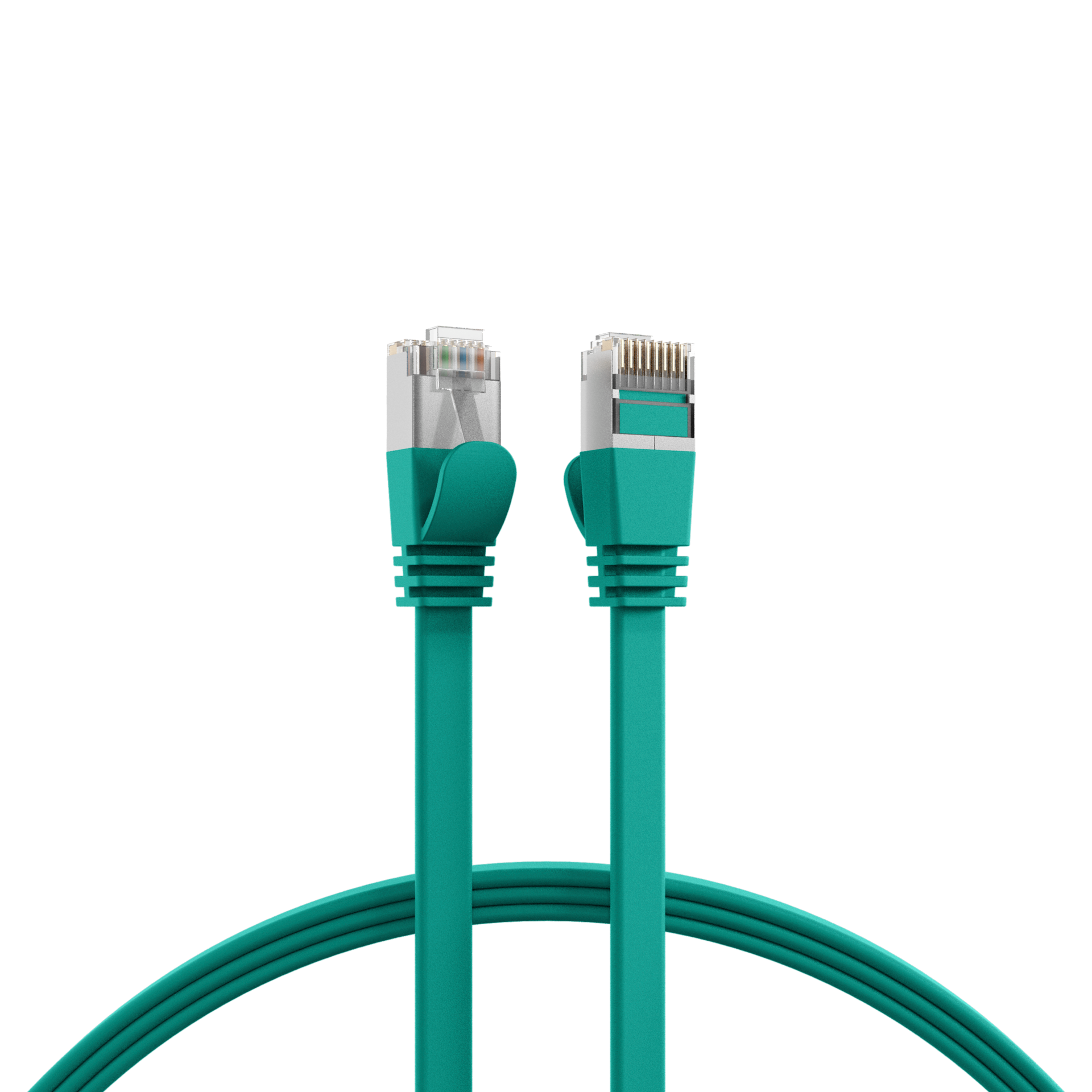 RJ45 Flat Patch Cord Cat.6A U/FTP PVC green 5m