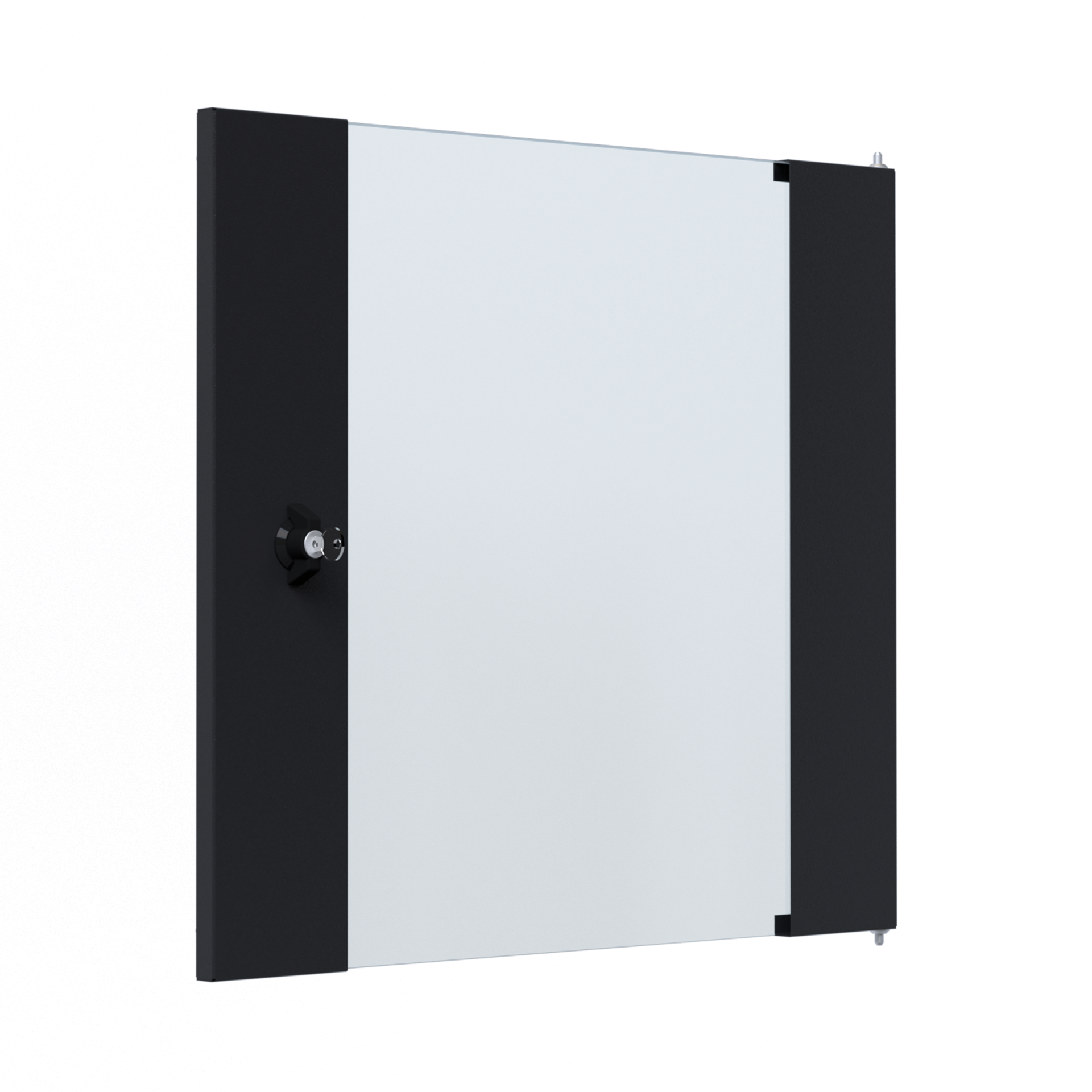 Glastür für X-Rack Wandgehäuse 12HE schwarz RAL9005 3/3
