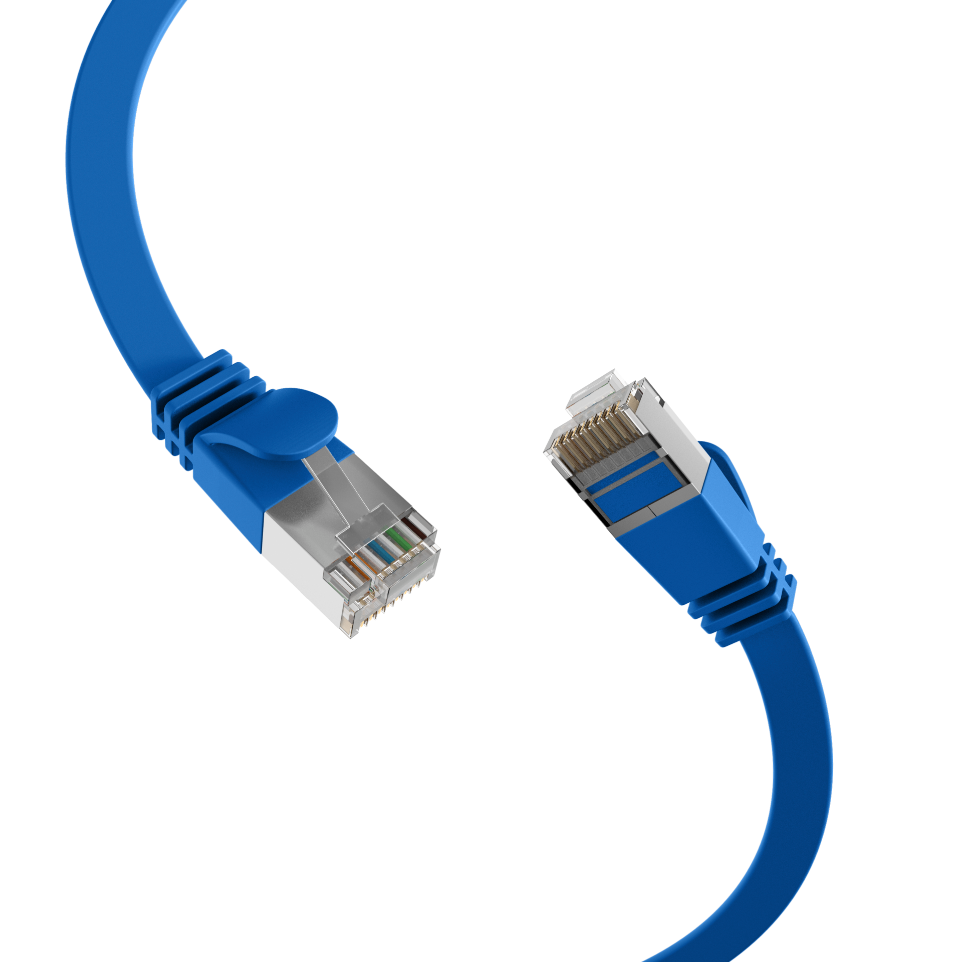 RJ45 Flachpatchkabel Cat.6A U/FTP PVC  blau 5m