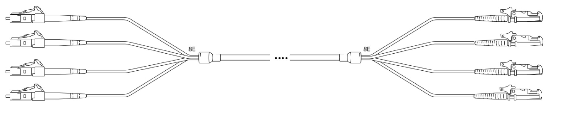 U-DQ(ZN) BH G657A 9/125µm LC/E2000® 24E 1,0m