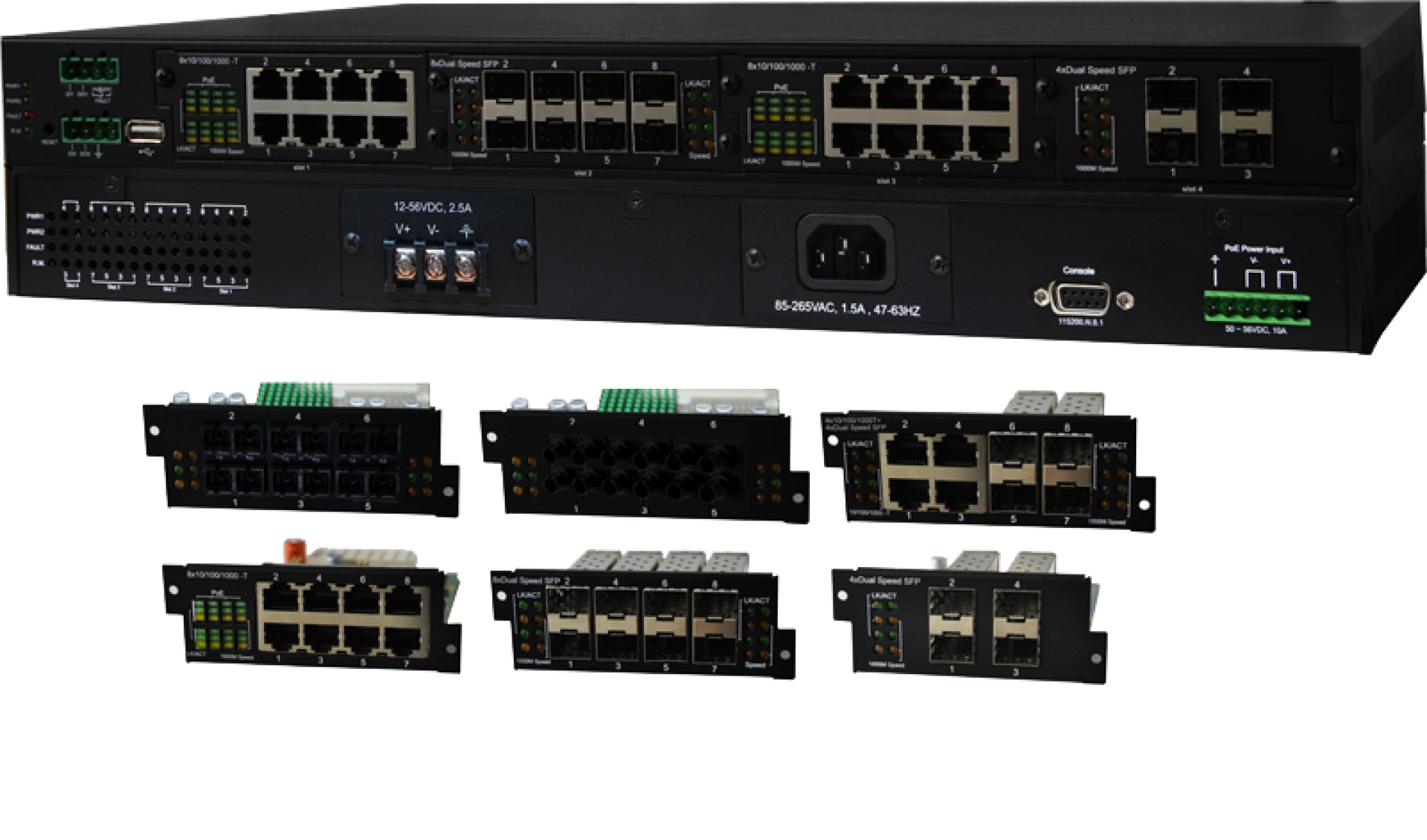 4 Modular Slots L2 plus, Industrial Switch Chassis