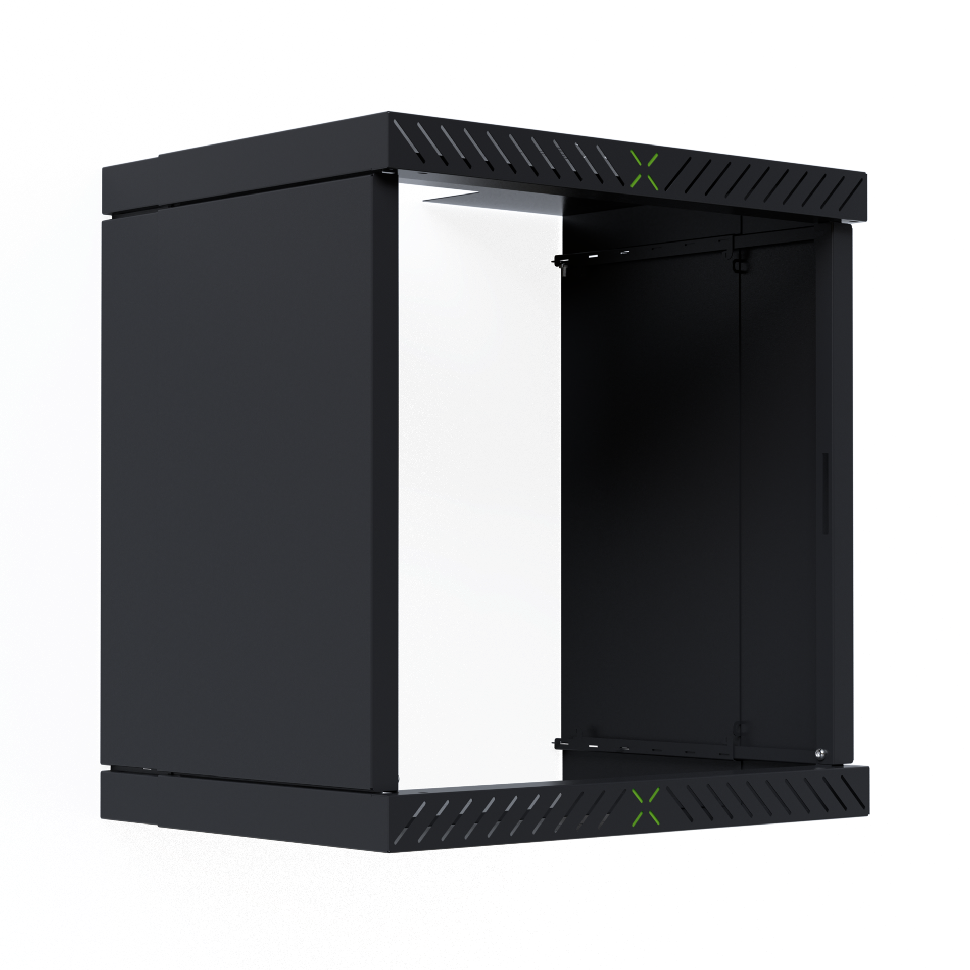 Verkleidung für X-Rack Wandgehäuse ohne Tür 12HE schwarz RAL9005 2/3