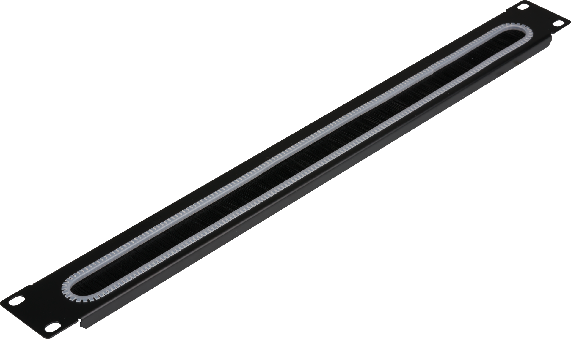 19" 1U Cable Routing Panel with Brush, RAL9005