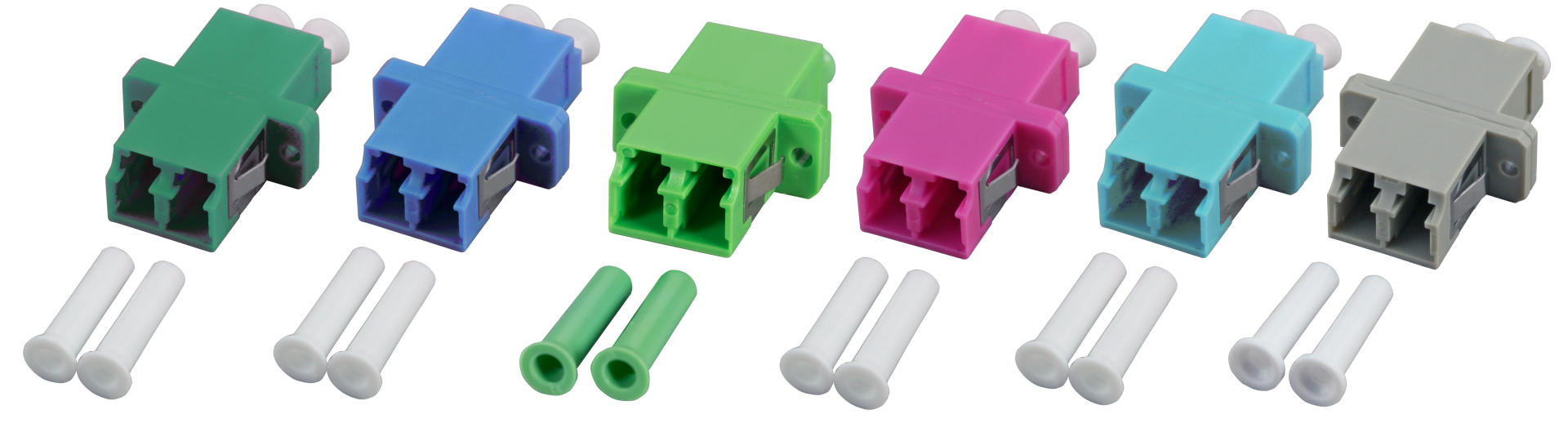 INFRALAN® Adapter LC-Duplex OM5 Plastic lime green, Housing: SC-Simplex