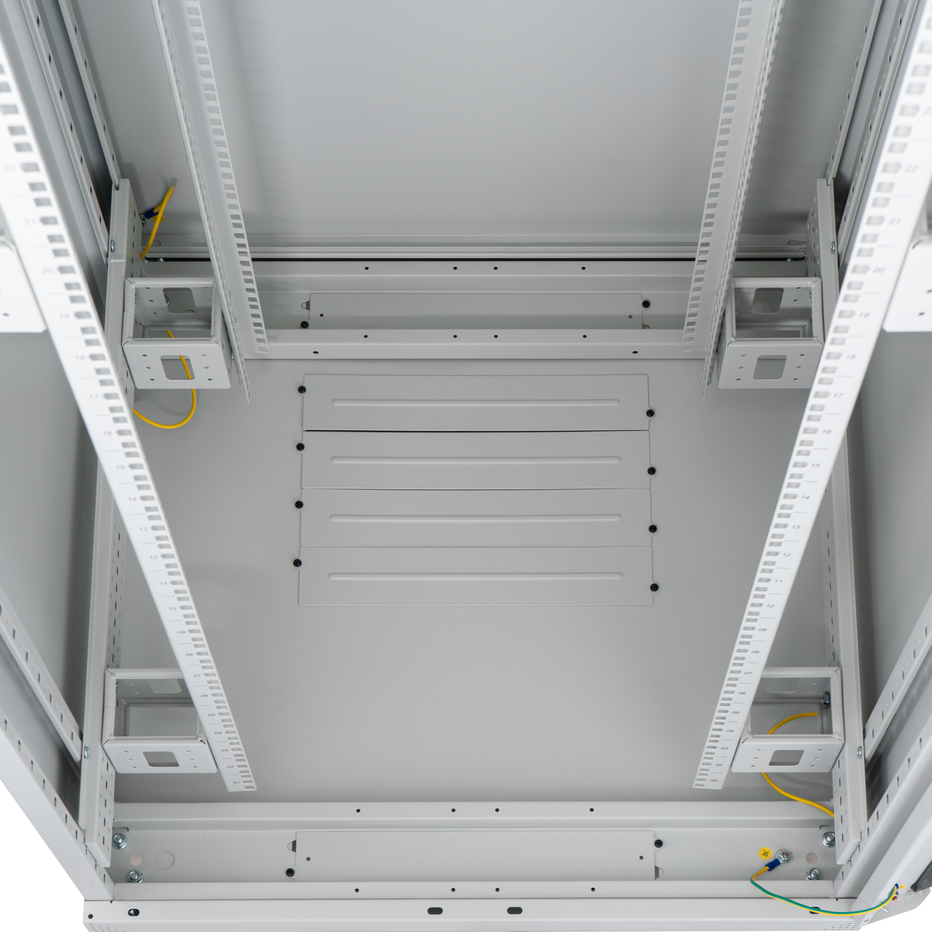 19''Netzwerkschrank PEL 24HE 600x600 RAL7035,Front Glas 1-tlg.,Rück Stahl 1-tlg.