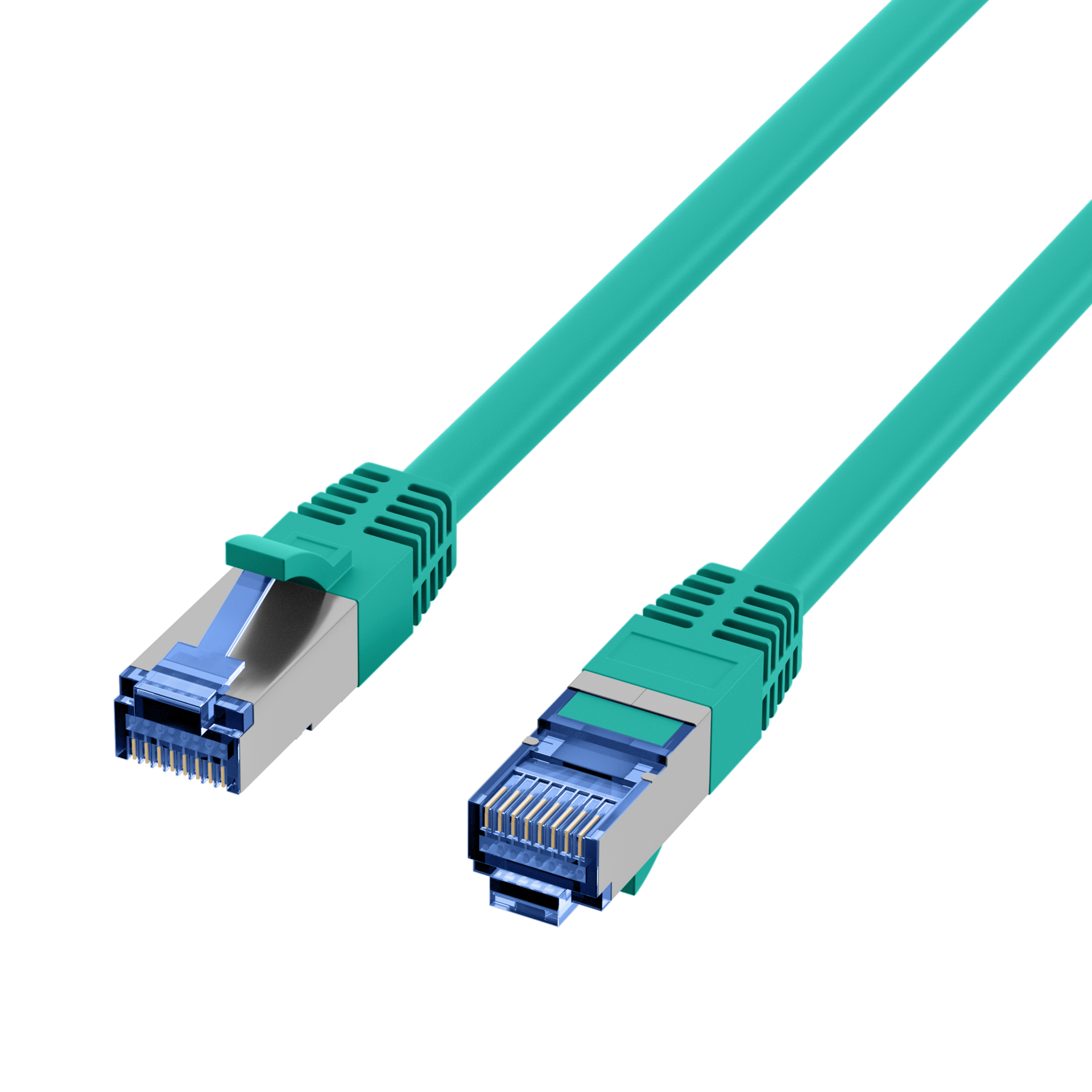 RJ45 Patchkabel Cat.6A S/FTP TPE Cat.7 Rohkabel superflex grün 30m