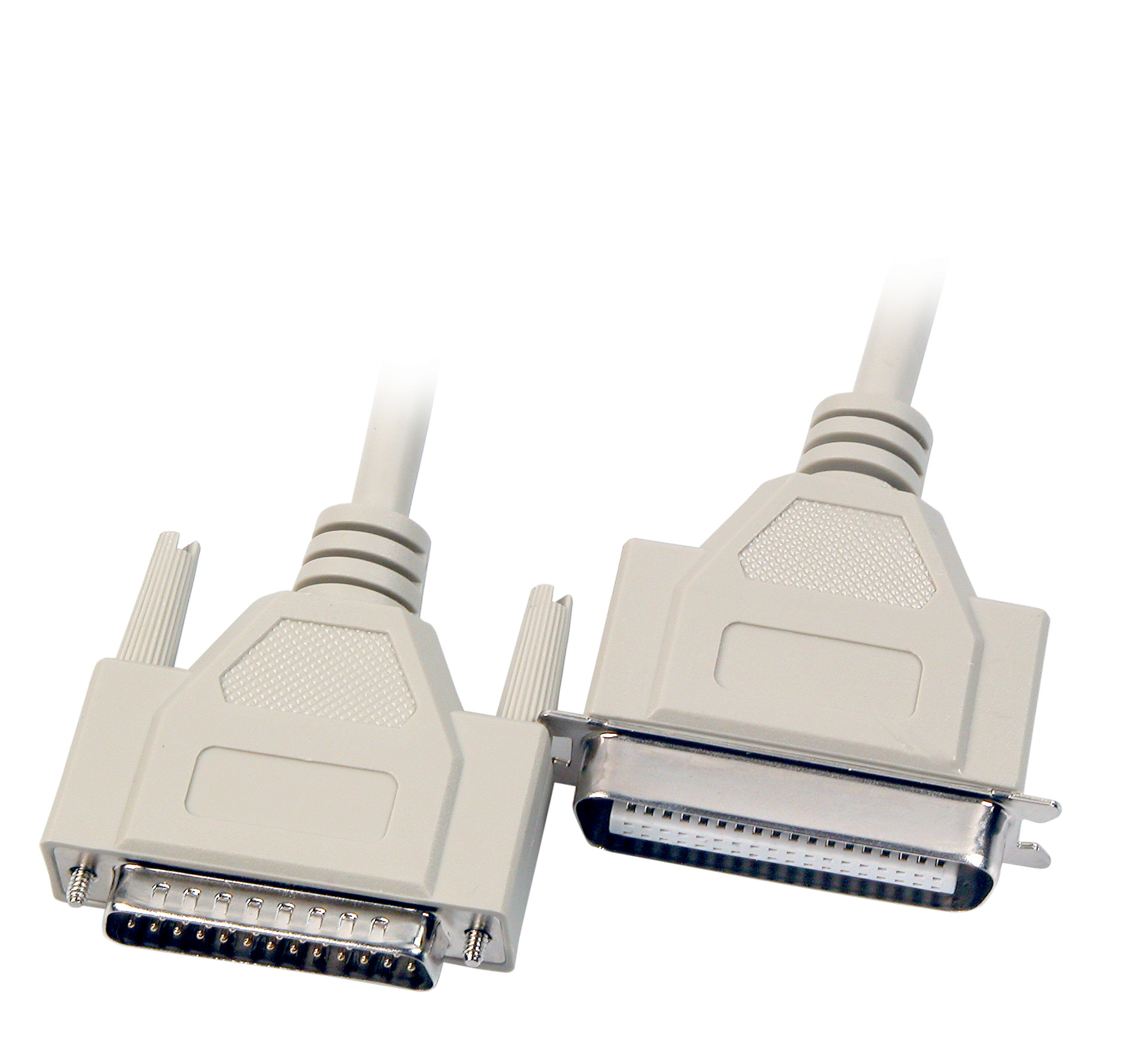 Bi-Dir. parallel printer cable, DSub 25 to Centronics 36, M-M, 3,0m, beige