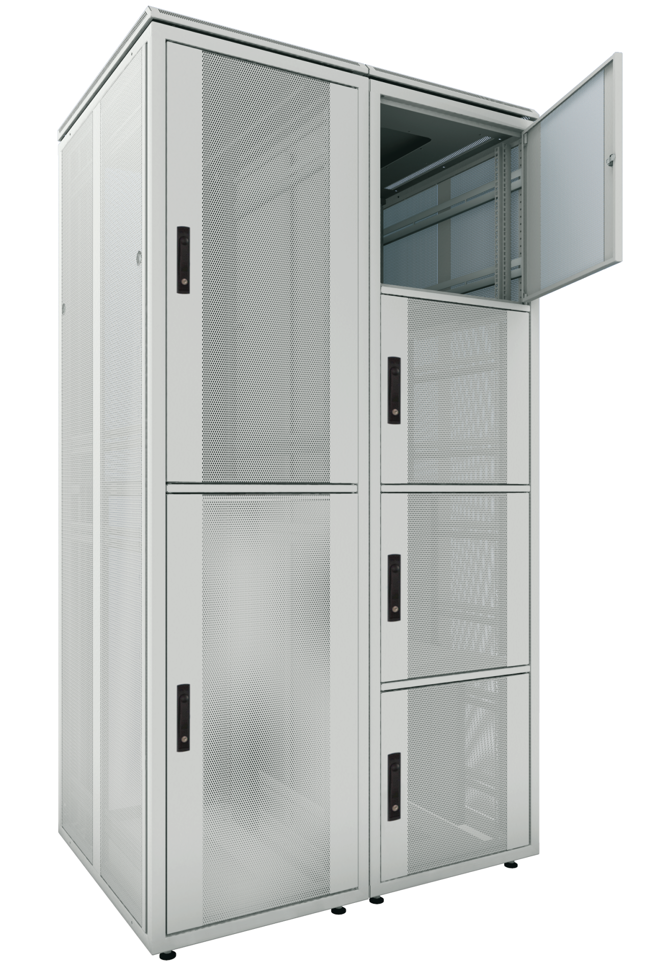 Co-Location Rack PRO, 3 x 13HE, 800x1000,mm, F+R 2-tlg. perforiert, RAL7035