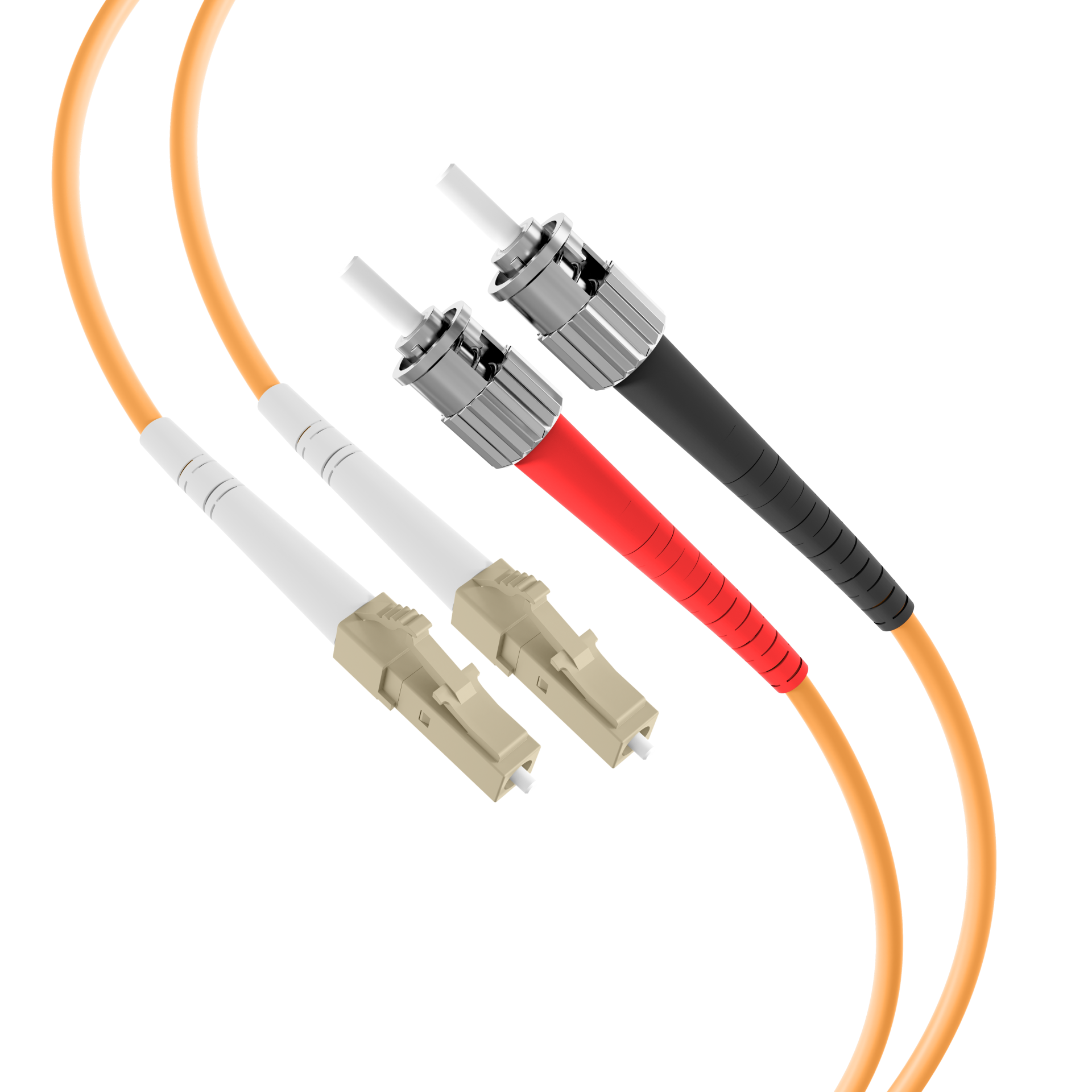 Duplex Patchcable LC-ST OM1 1m LSZH 2mm orange